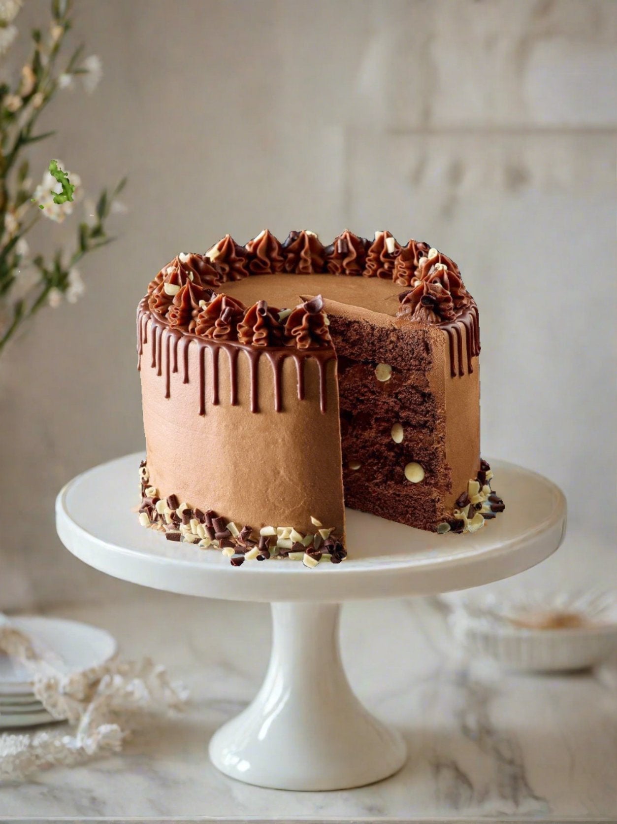 Patisserie Valerie's handmade 18th Birthday Cake Bundle - Decadent Chocolate Drip Cake cake delivery