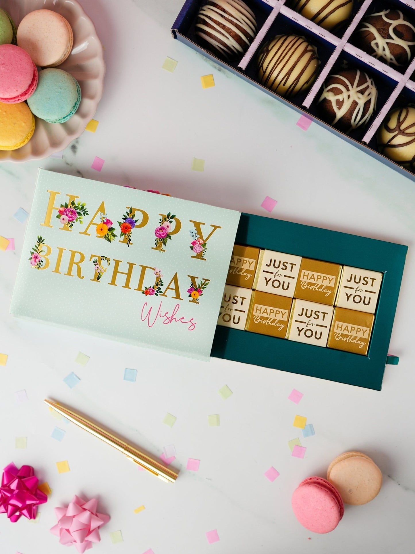 Patisserie Valerie's handmade 3D Pop-Up Chocolate Birthday Flowers Card cake delivery