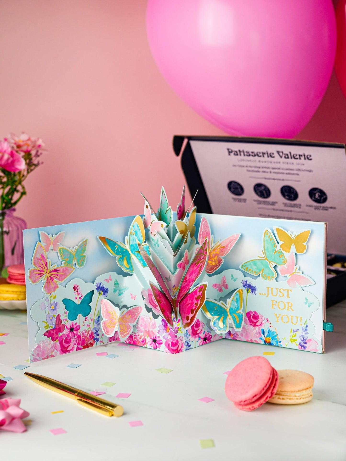 Patisserie Valerie's handmade 3D Pop-Up Chocolate Birthday Wishes Card cake delivery