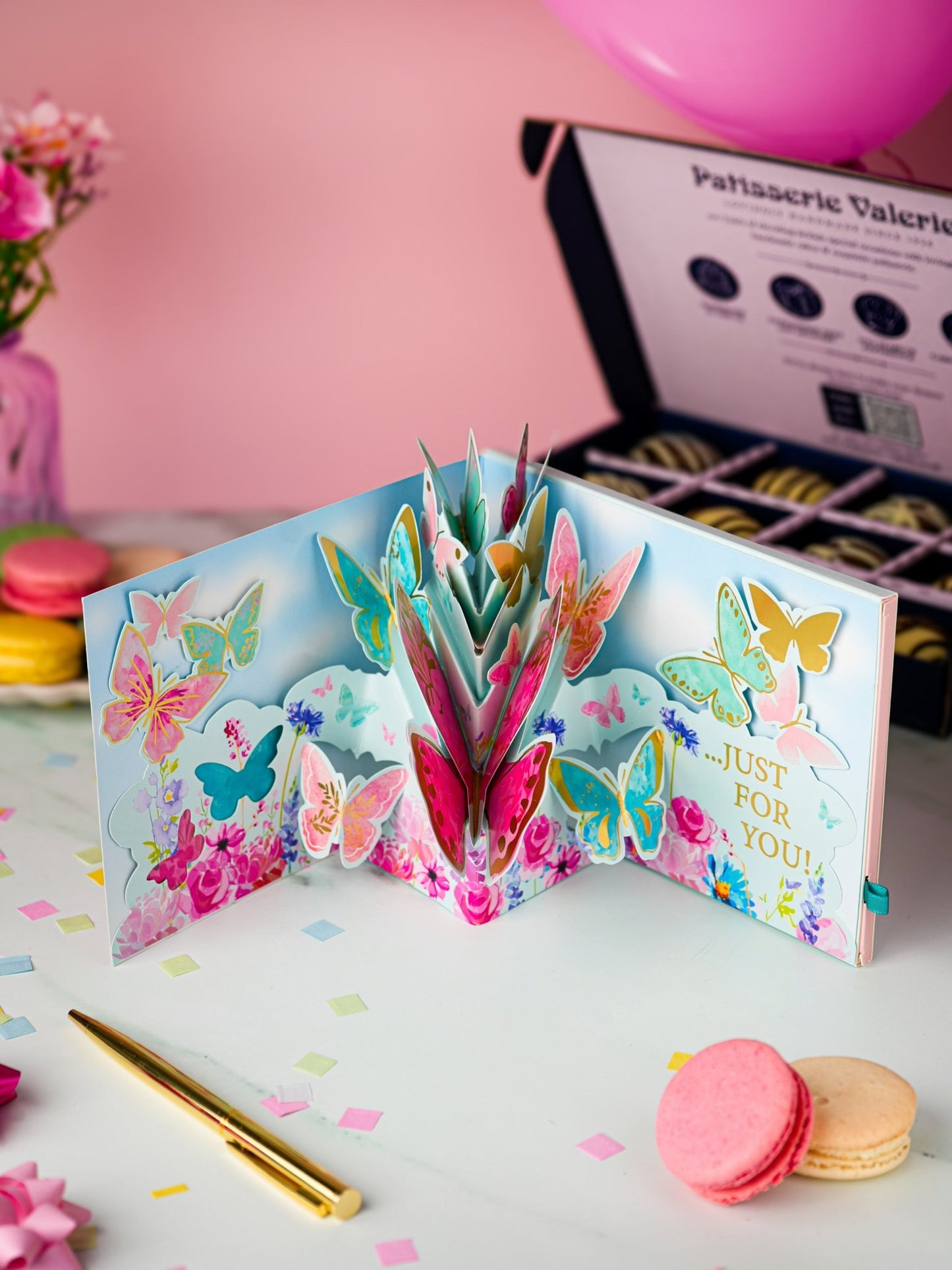 Patisserie Valerie's handmade 3D Pop-Up Chocolate Birthday Wishes Card cake delivery