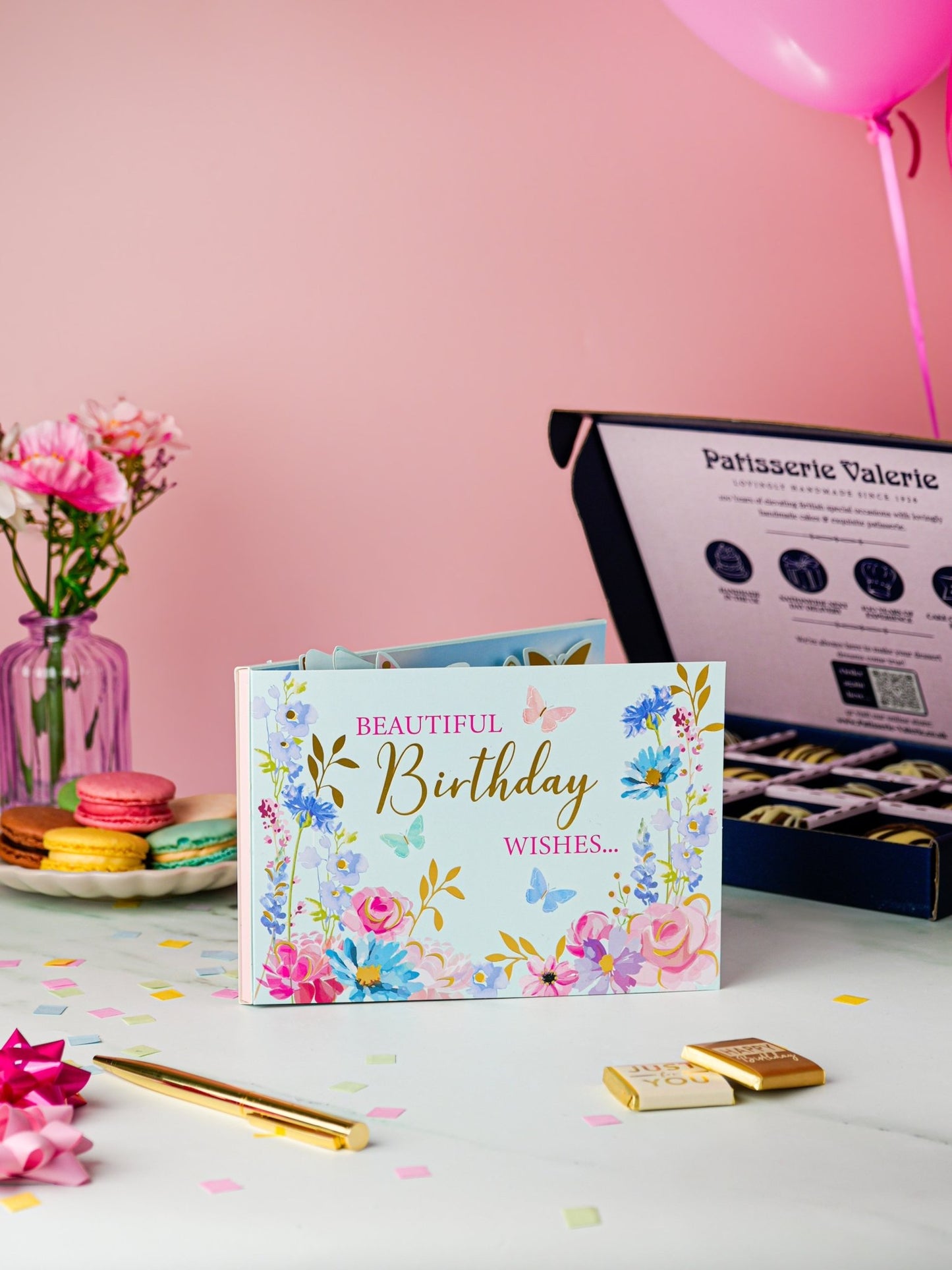 Patisserie Valerie's handmade 3D Pop-Up Chocolate Birthday Wishes Card cake delivery