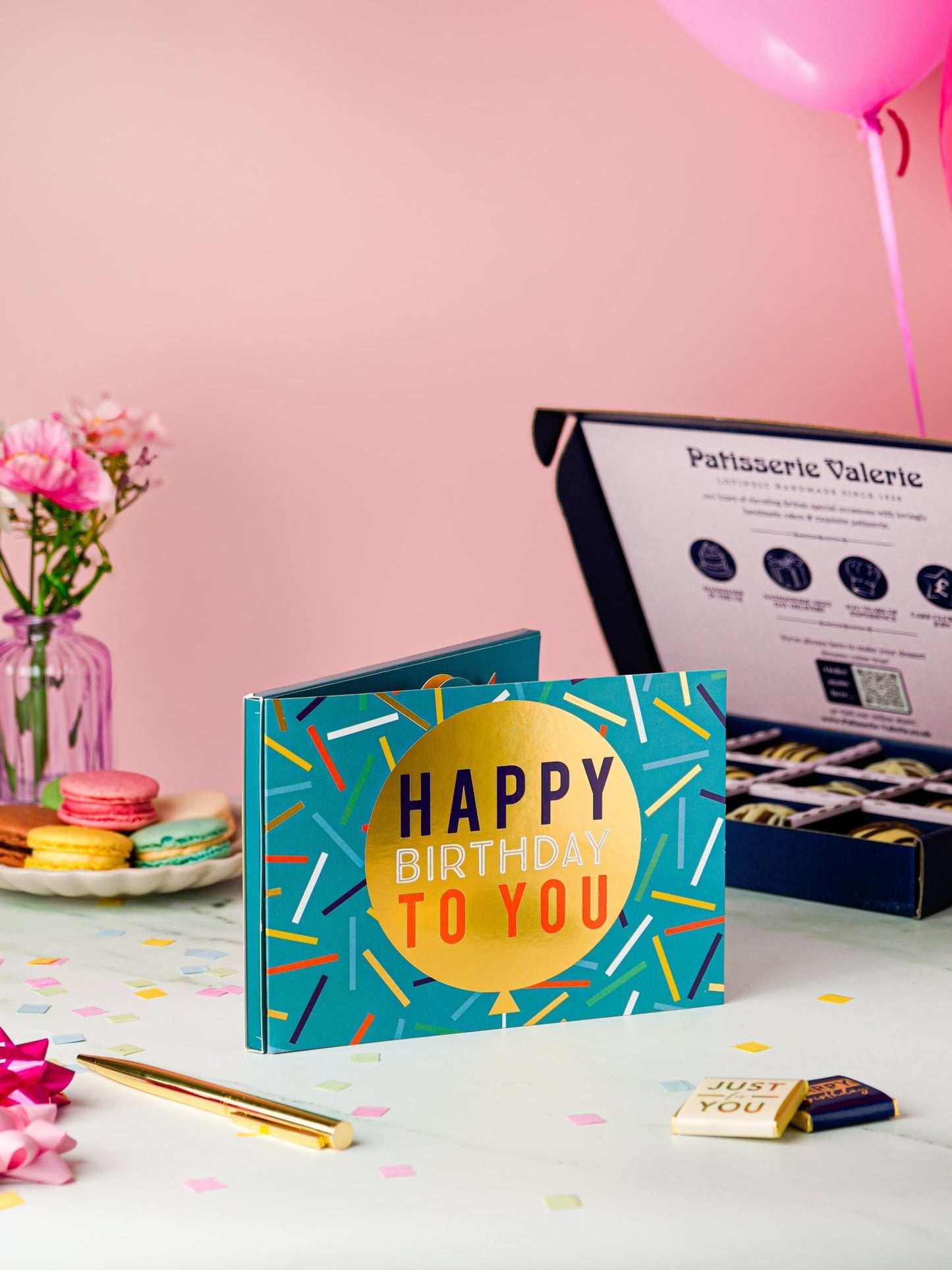 Patisserie Valerie's handmade 3D Pop-Up Chocolate Happy Birthday Card cake delivery