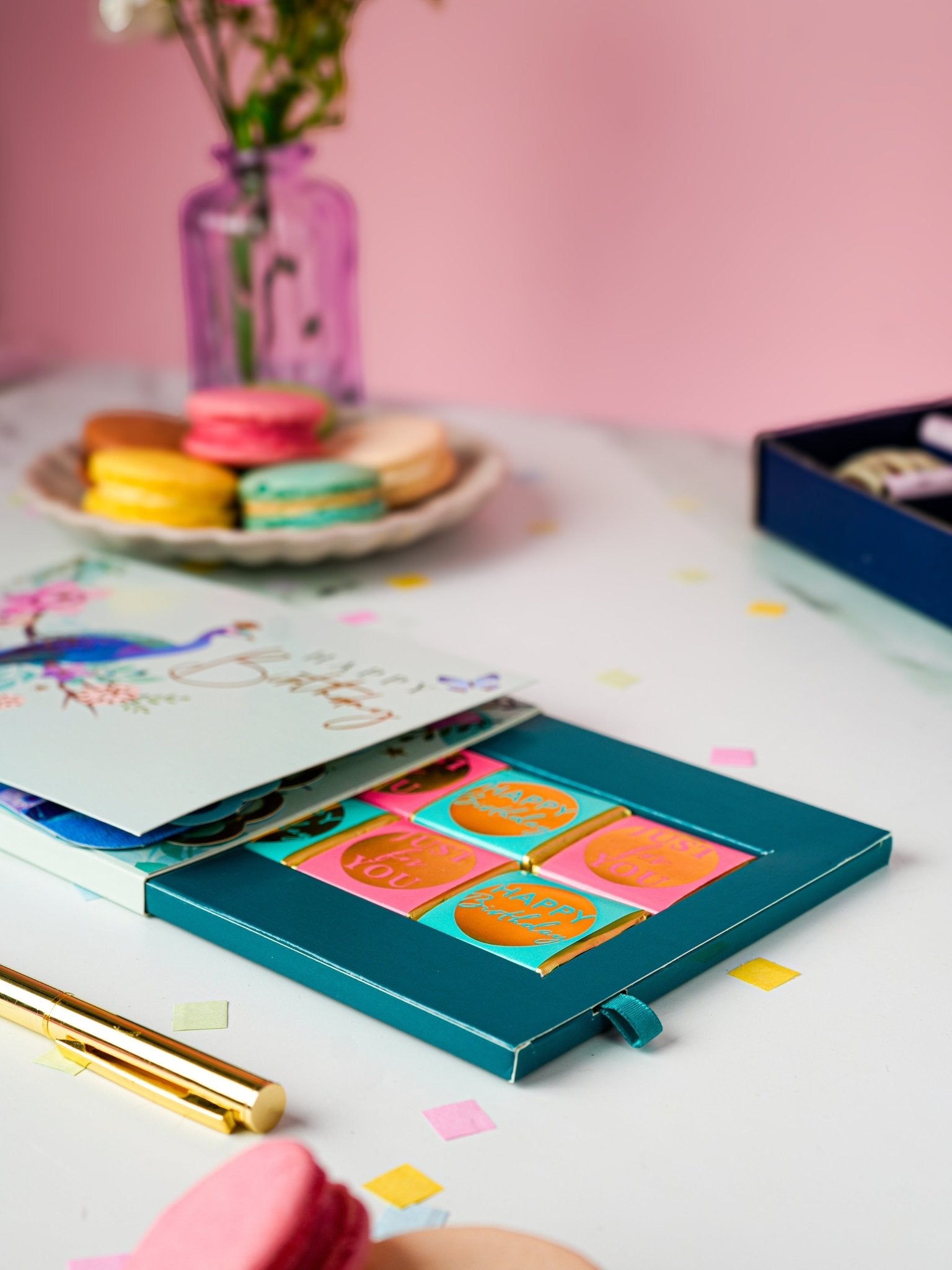 Patisserie Valerie's handmade 3D Pop-Up Chocolate Happy Birthday Card - Peacock cake delivery