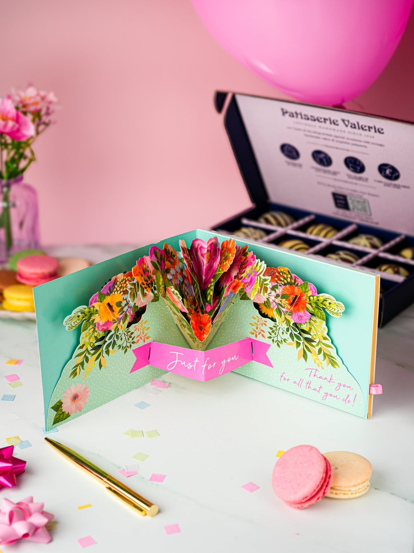 Patisserie Valerie's handmade 3D Pop-Up Chocolate Mother's Day Card cake delivery