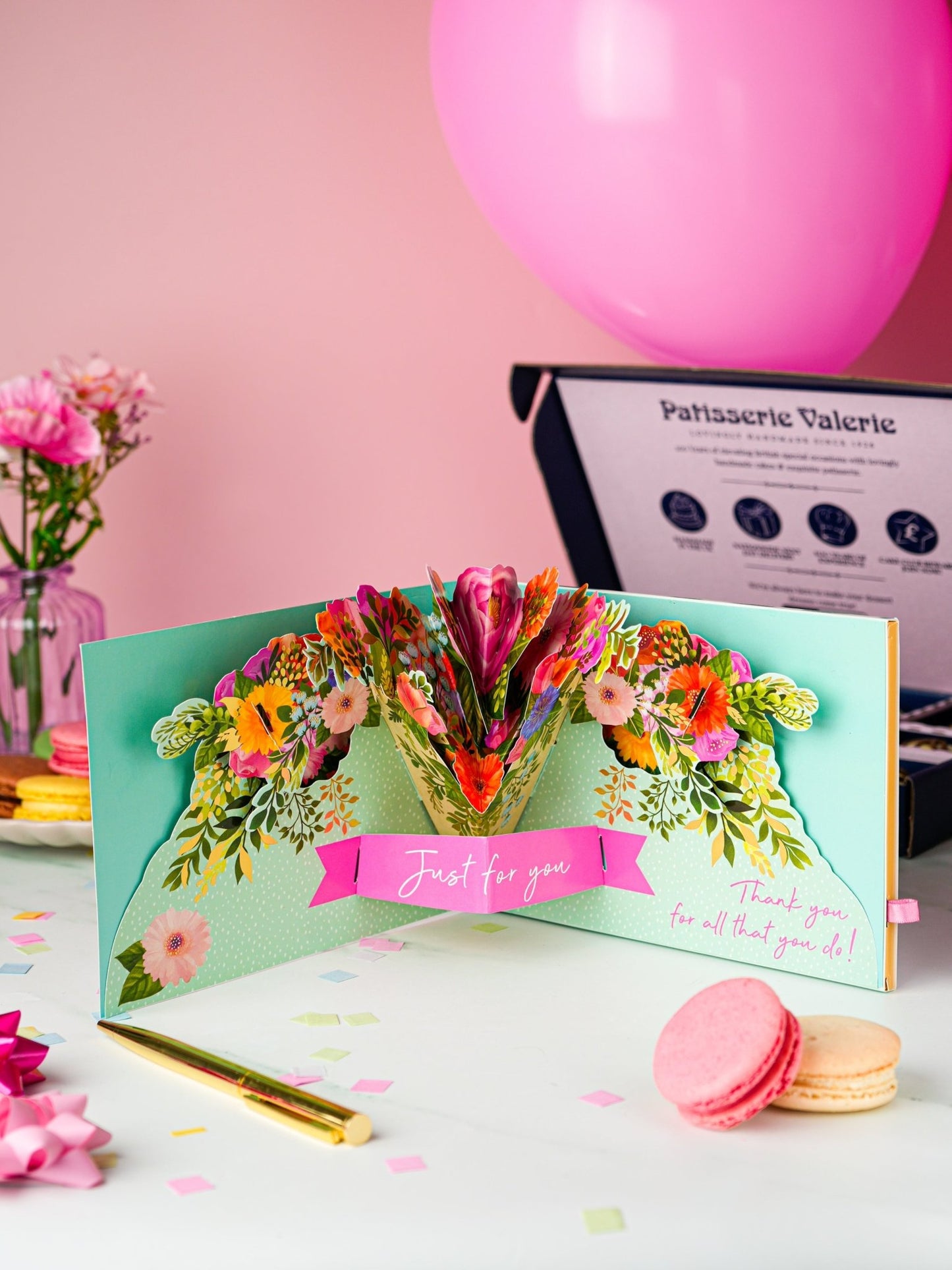 Patisserie Valerie's handmade 3D Pop-Up Chocolate Mother's Day Card cake delivery
