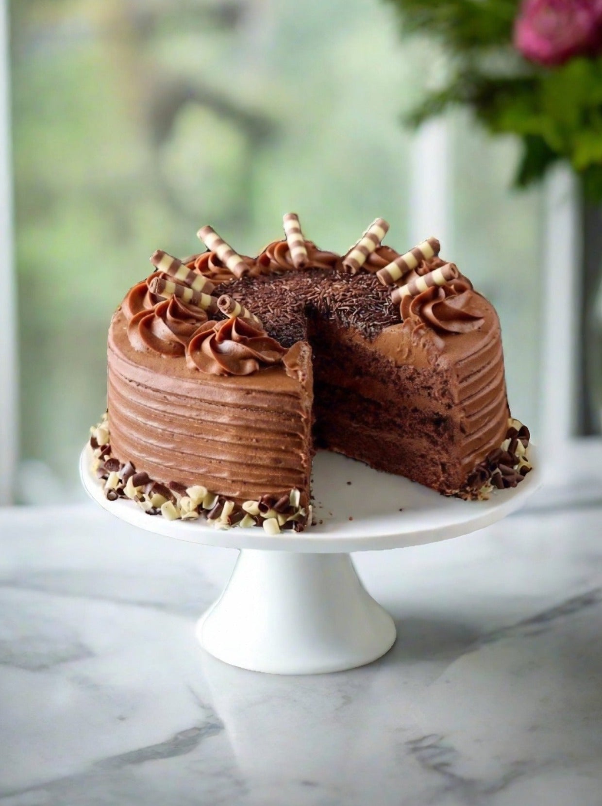 Patisserie Valerie's handmade 40th Birthday Cake Bundle - Ultimate Chocolate Layer Cake cake delivery
