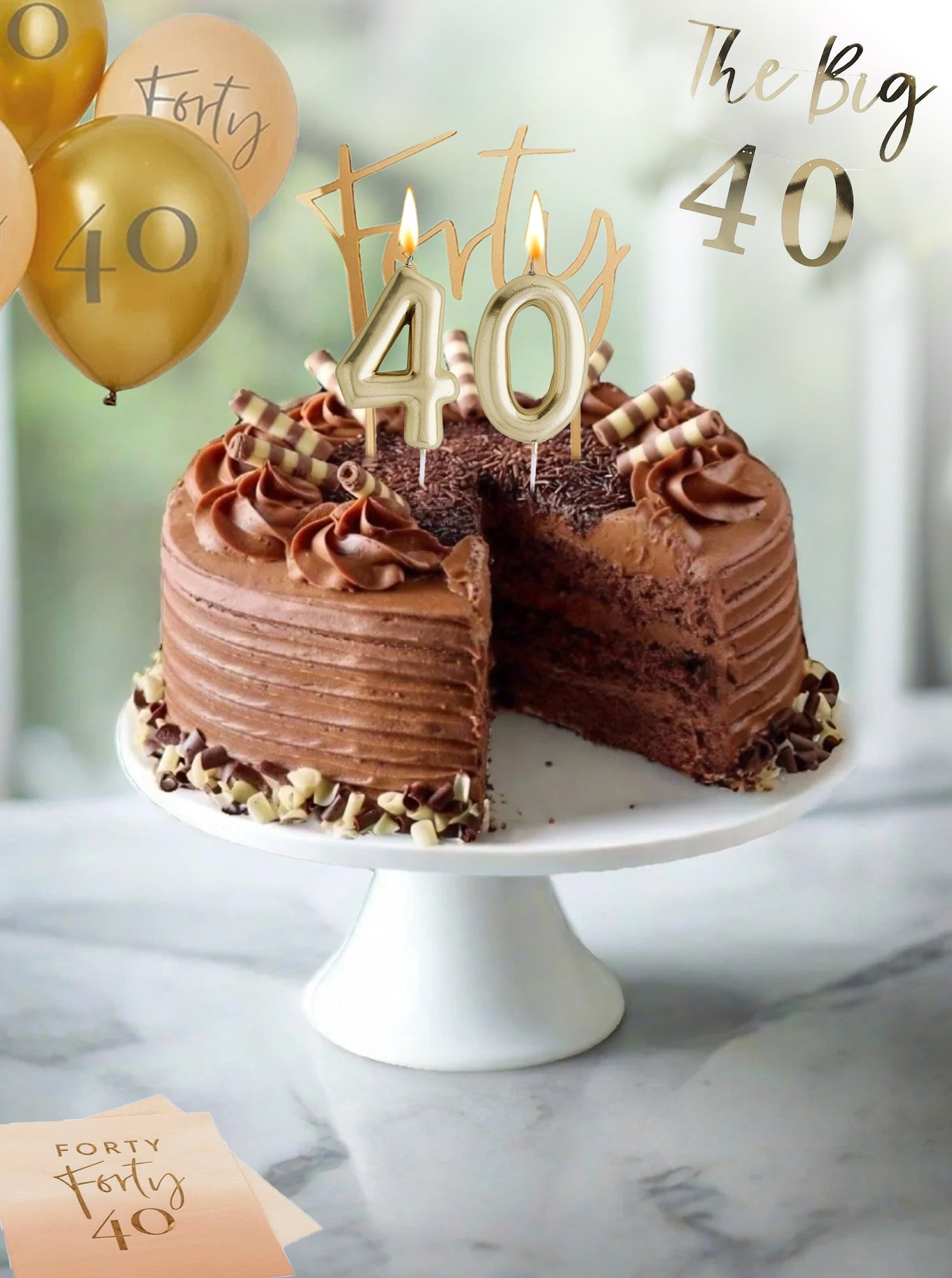 Patisserie Valerie's handmade 40th Birthday Cake Bundle - Ultimate Chocolate Layer Cake cake delivery