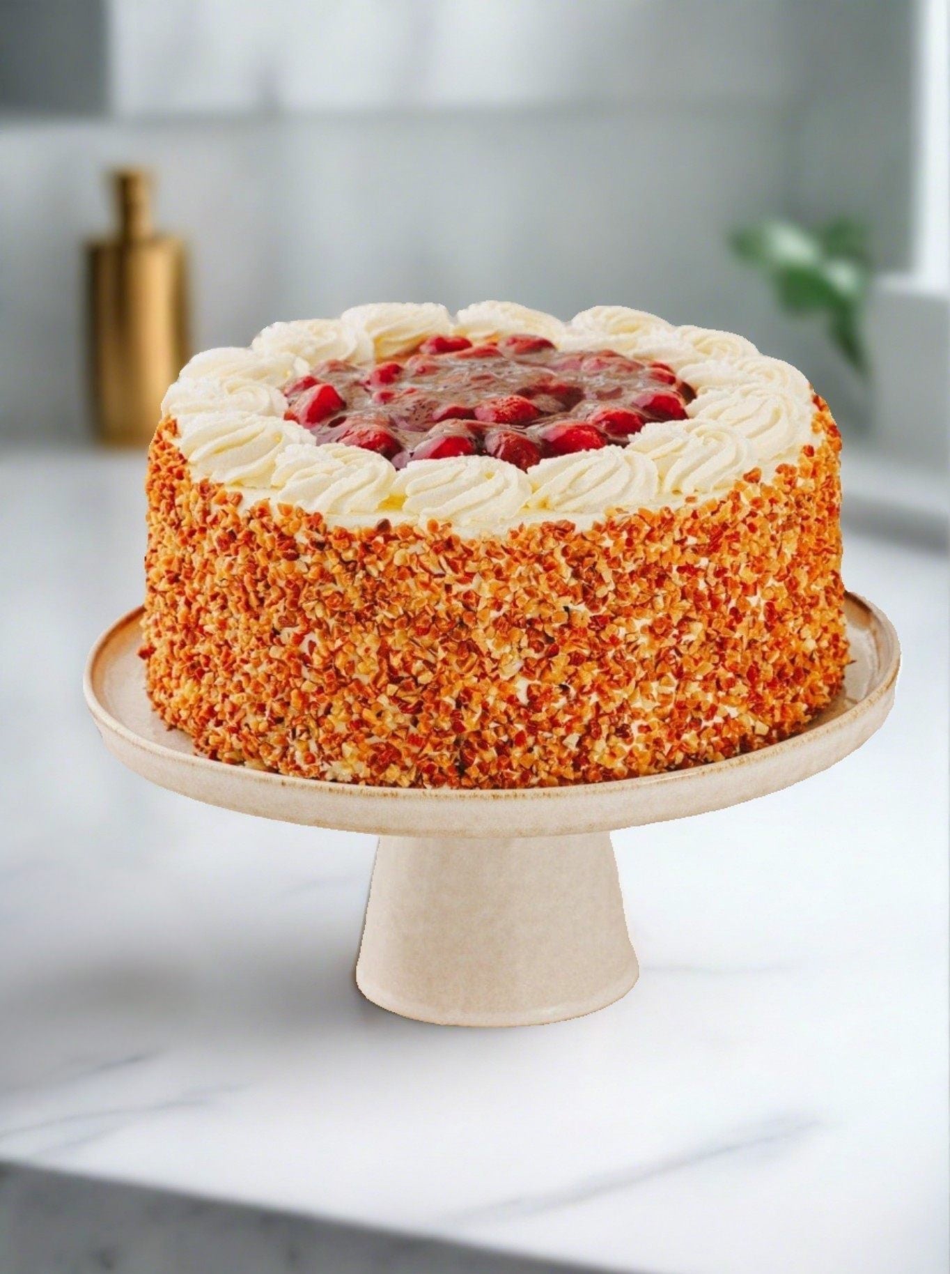 Patisserie Valerie's handmade 50th Birthday Cake Bundle - Classic Strawberry Gateaux cake delivery