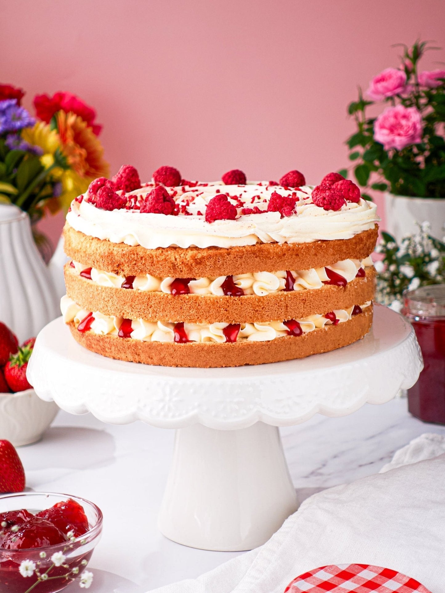 Patisserie Valerie's handmade 60th Birthday Cake Bundle - Victoria Sponge cake delivery