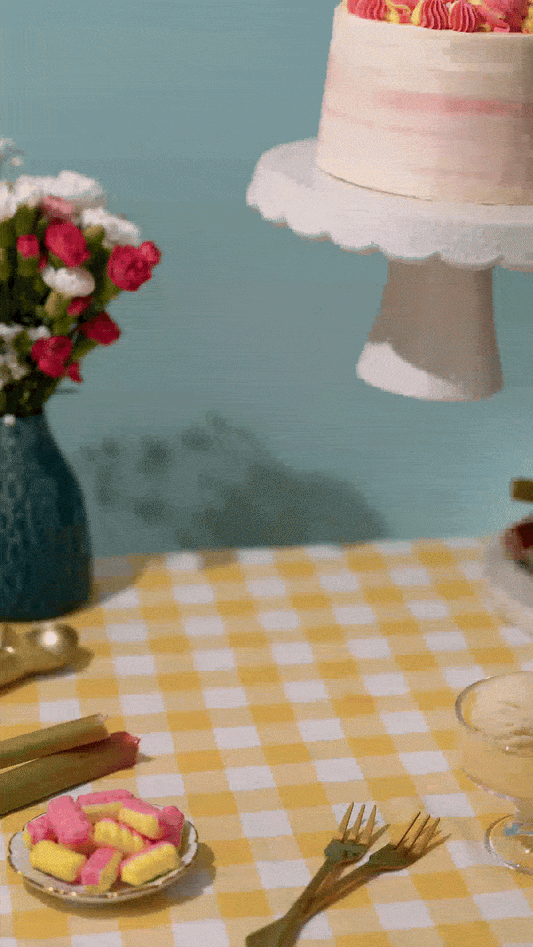 Classic Rhubarb & Custard Sponge Cake