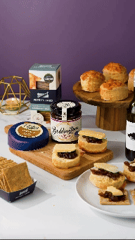 Patisserie Valerie's handmade Vintage Cheese & Wine Gift Hamper cake delivery