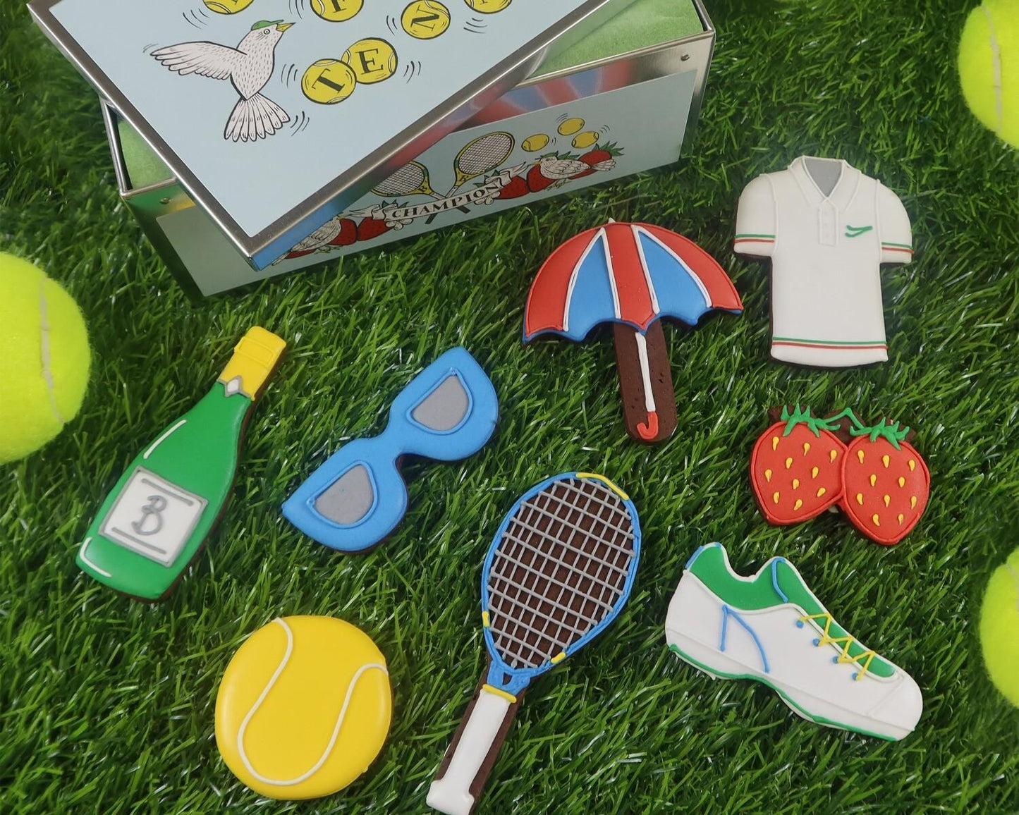 Biscuiteers 'Anyone for Tennis' Hand - Iced Biscuits 160g - Patisserie Valerie
