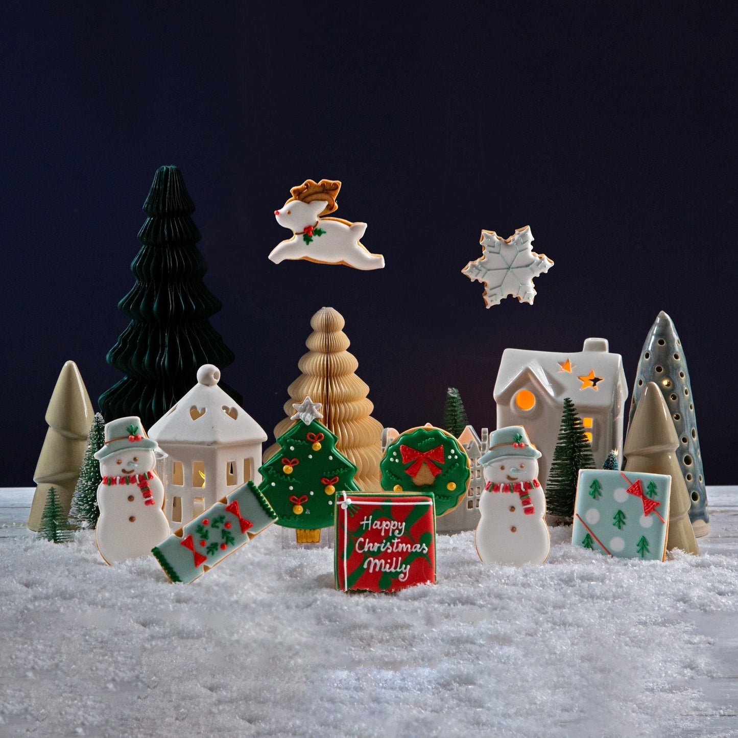 Biscuiteers Chocolate Merry & Bright Luxe Biscuit Tin - Patisserie Valerie