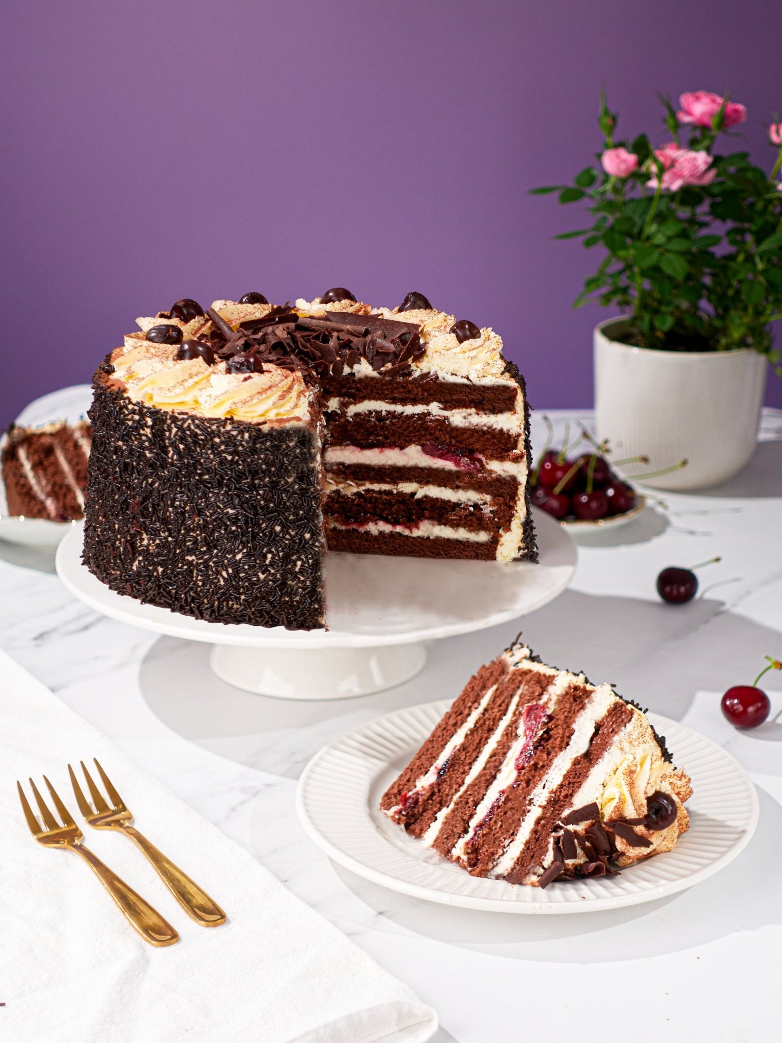 Patisserie Valerie's handmade Black Forest Gateau cake delivery
