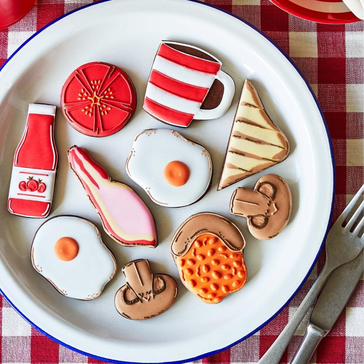 Patisserie Valerie's handmade Biscuiteers Dad’s Big Breakfast Hand-Iced Biscuit Tin 120g cake delivery