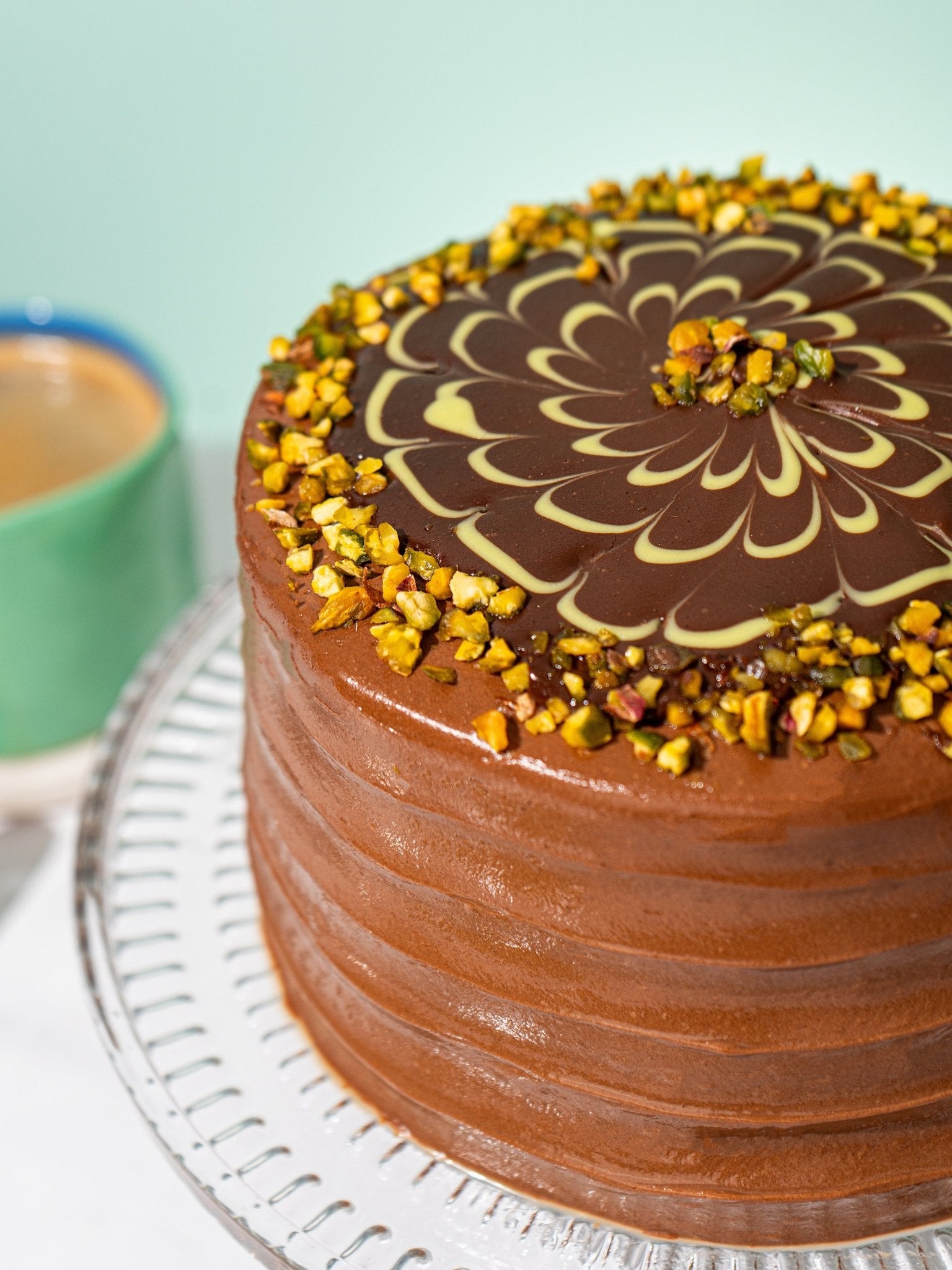 Patisserie Valerie's handmade Dubai Chocolate Cake cake delivery