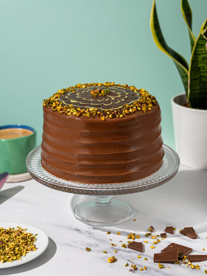 Patisserie Valerie's handmade Dubai Chocolate Cake cake delivery