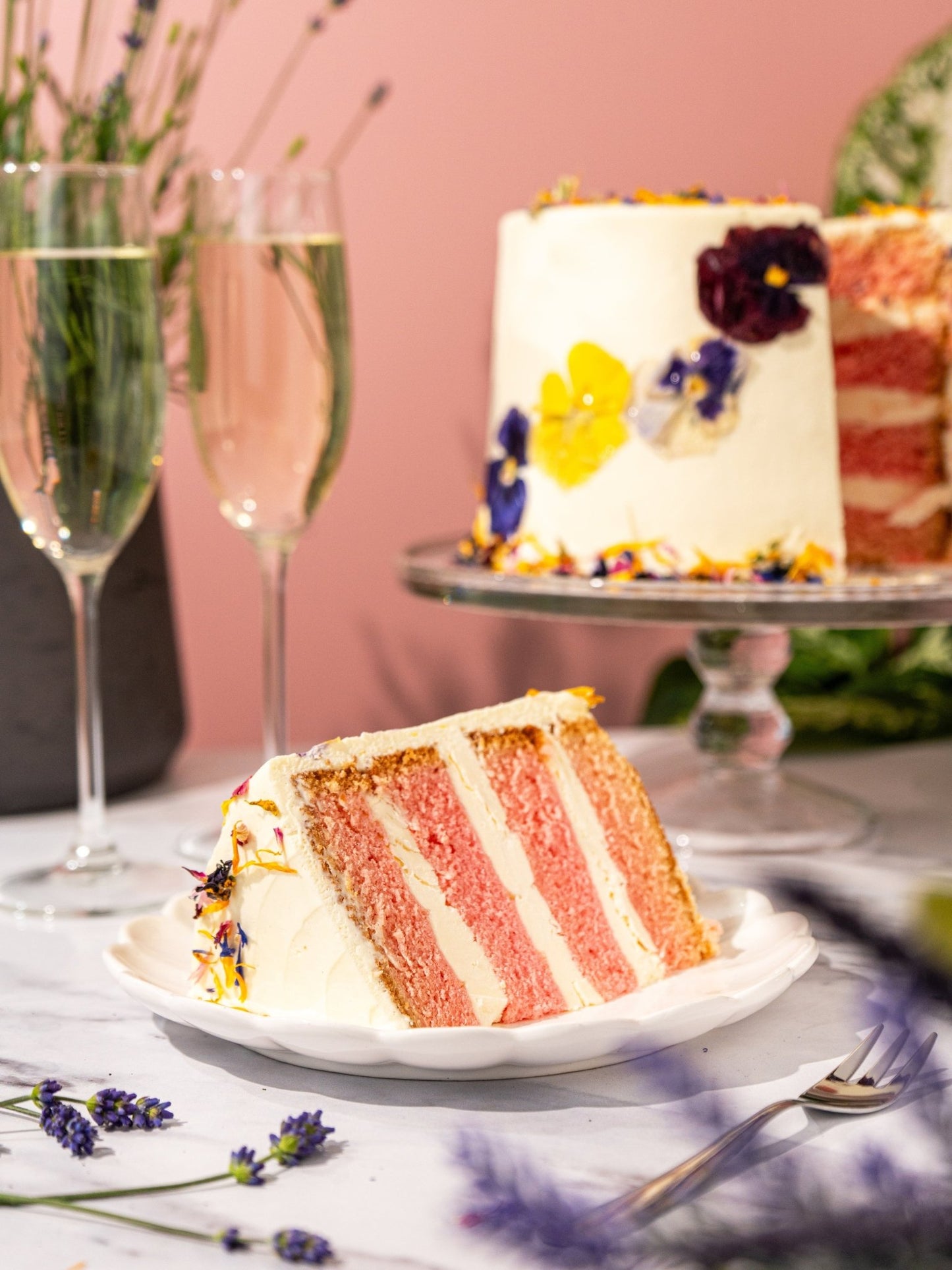 Patisserie Valerie's handmade Elderflower & Rose Garden Cake cake delivery