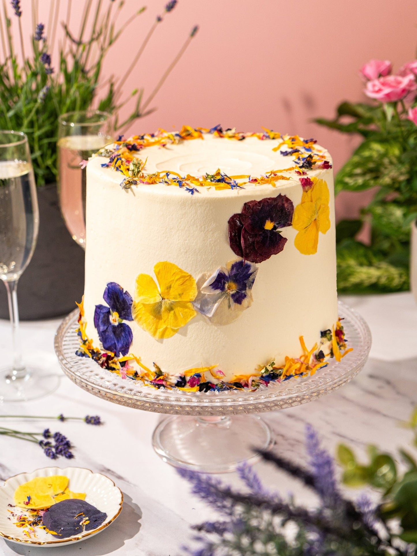 Patisserie Valerie's handmade Elderflower & Rose Garden Cake cake delivery