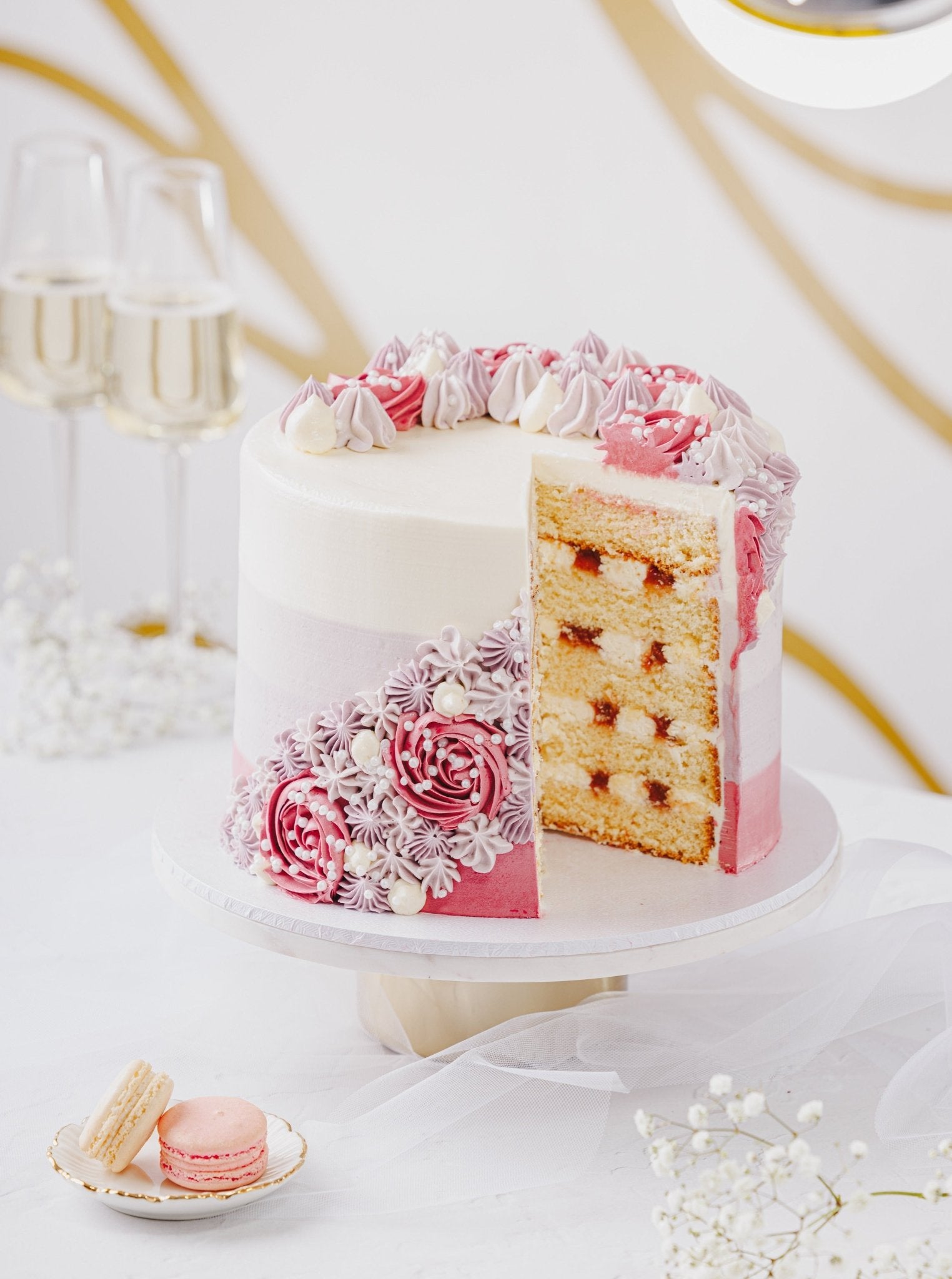 Patisserie Valerie's handmade Five Layer Floral Wedding Cake Package cake delivery