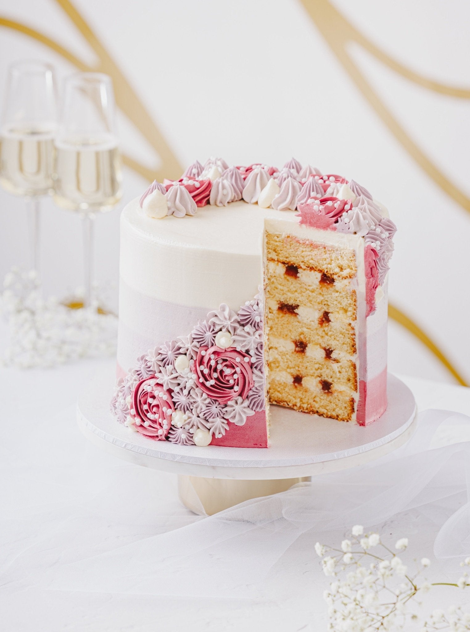 Patisserie Valerie's handmade Five Layer Floral Wedding Cake Package cake delivery
