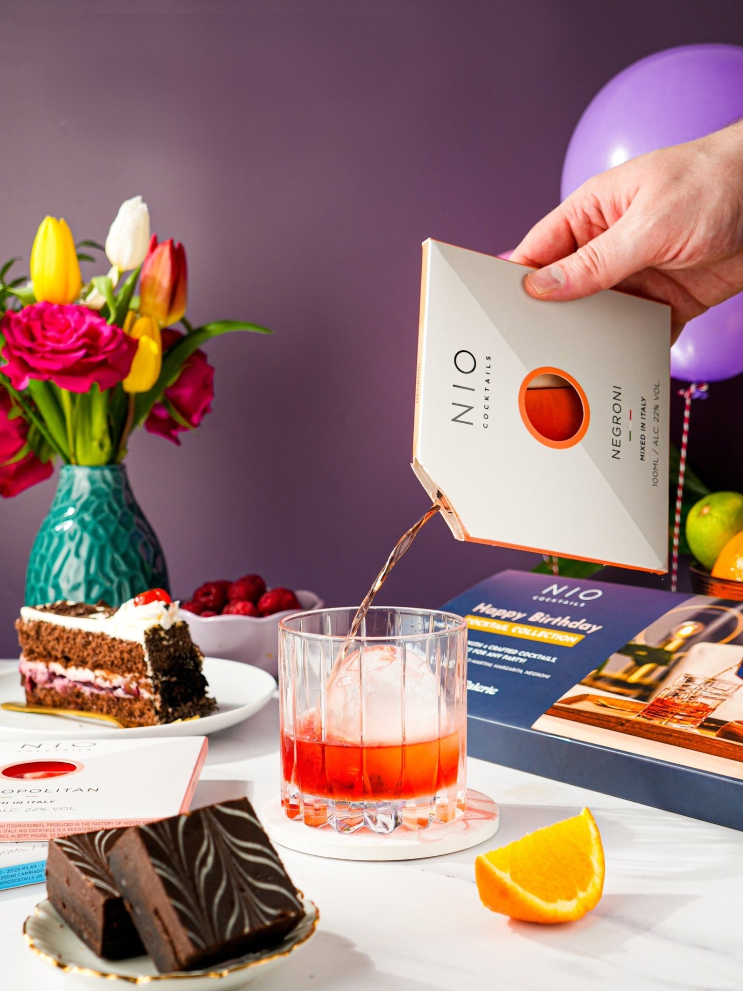 Patisserie Valerie's handmade Happy Birthday Cocktail Gift Box cake delivery
