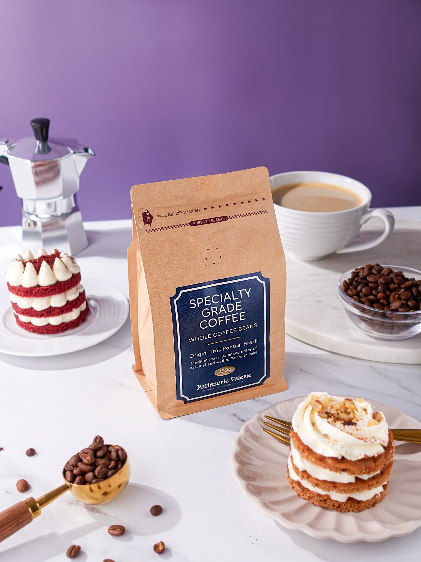 Patisserie Valerie's handmade Specialty Grade Coffee - Whole Bean cake delivery