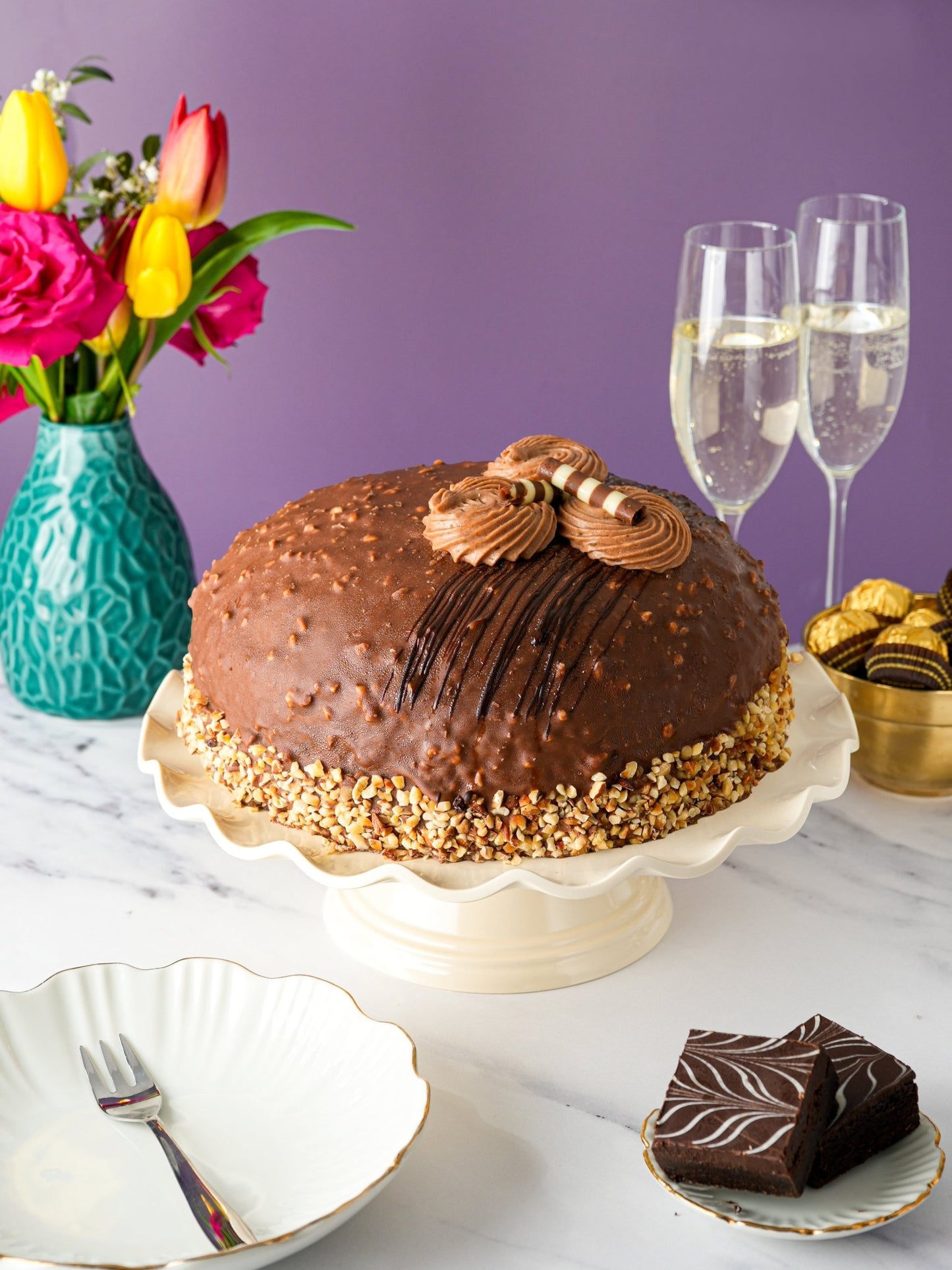 Patisserie Valerie's handmade Luxury Nutella Crunch Dome Cake cake delivery