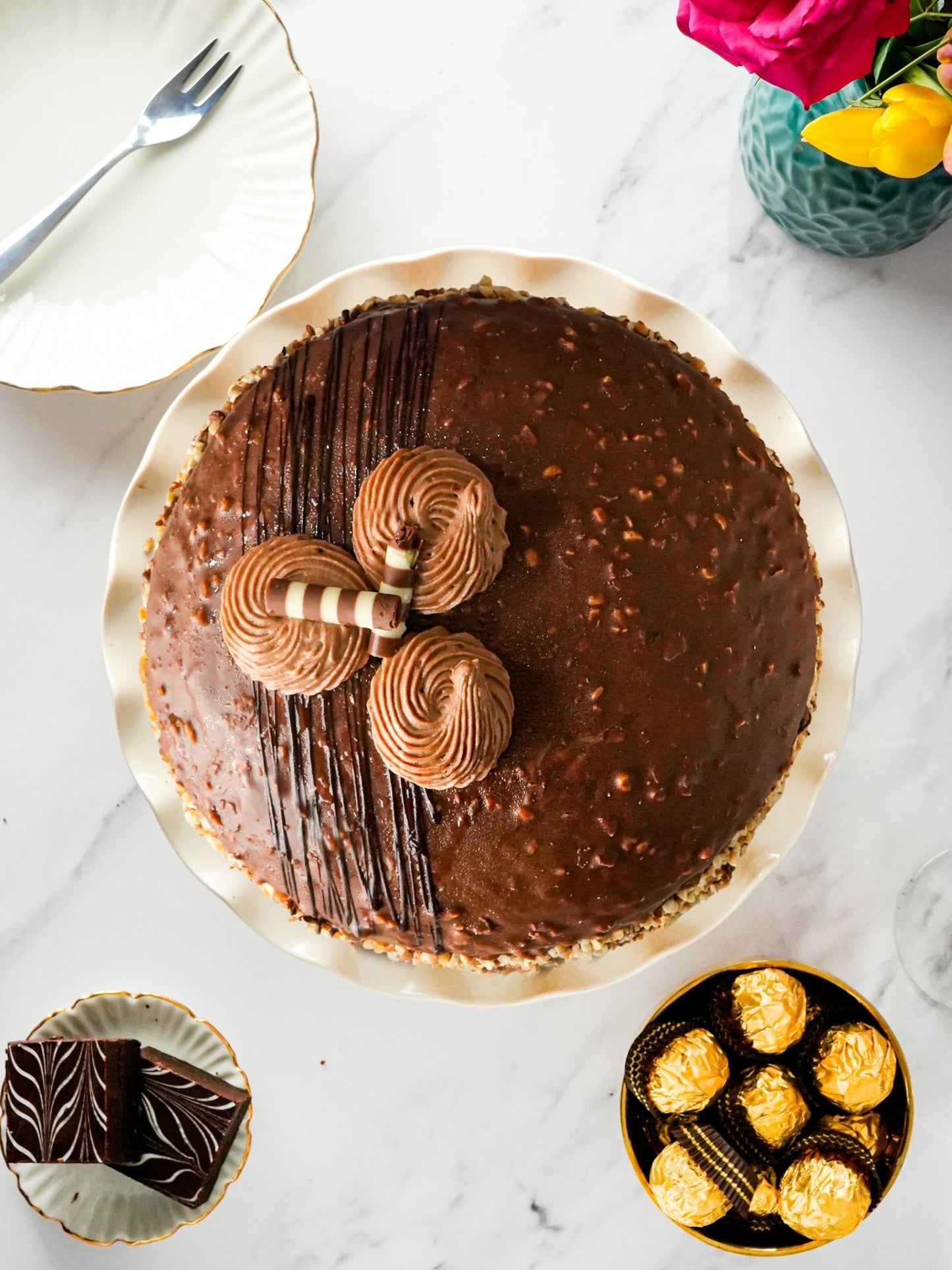 Patisserie Valerie's handmade Luxury Nutella Crunch Dome Cake cake delivery