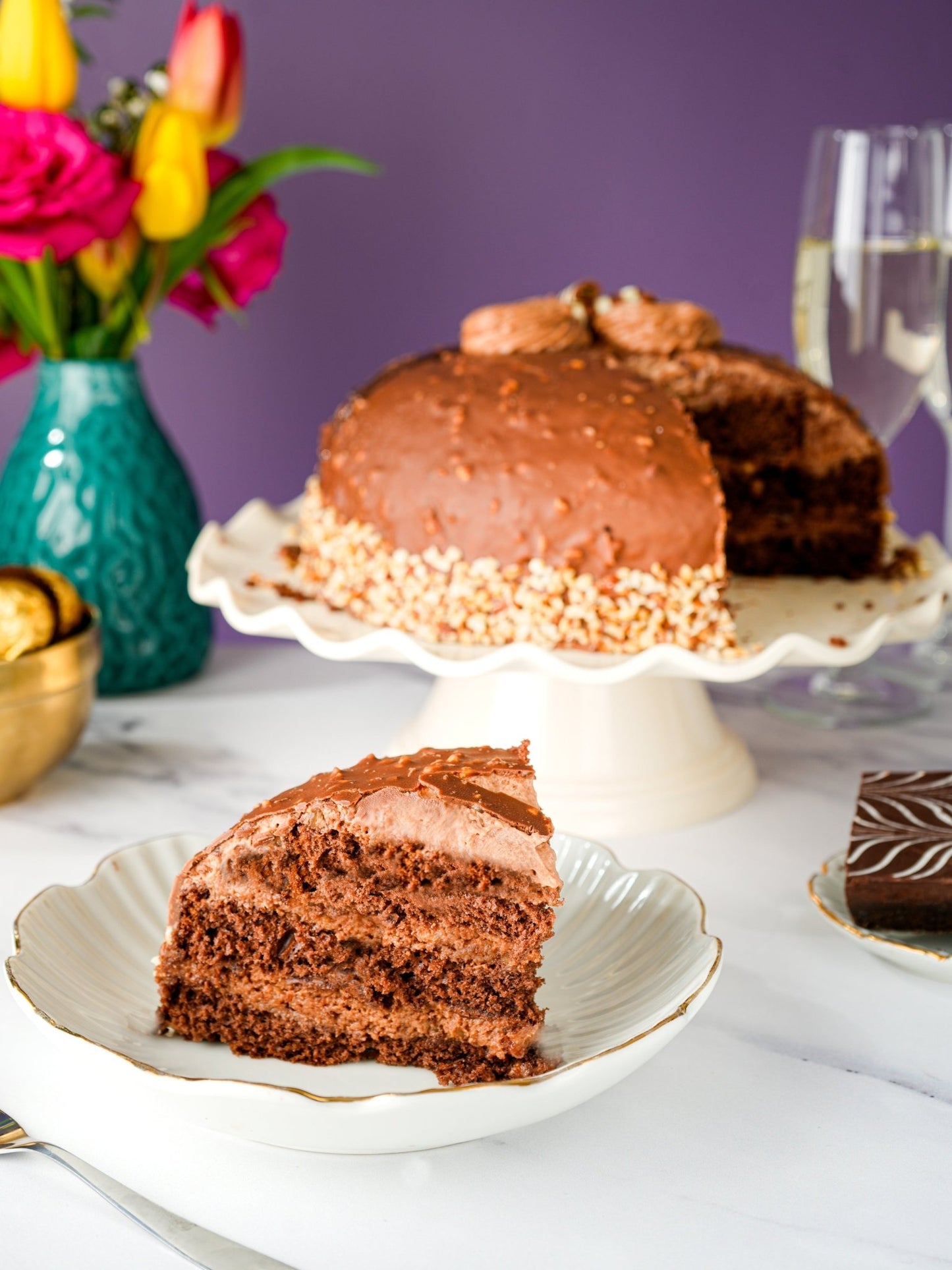 Patisserie Valerie's handmade Luxury Nutella Crunch Dome Cake cake delivery