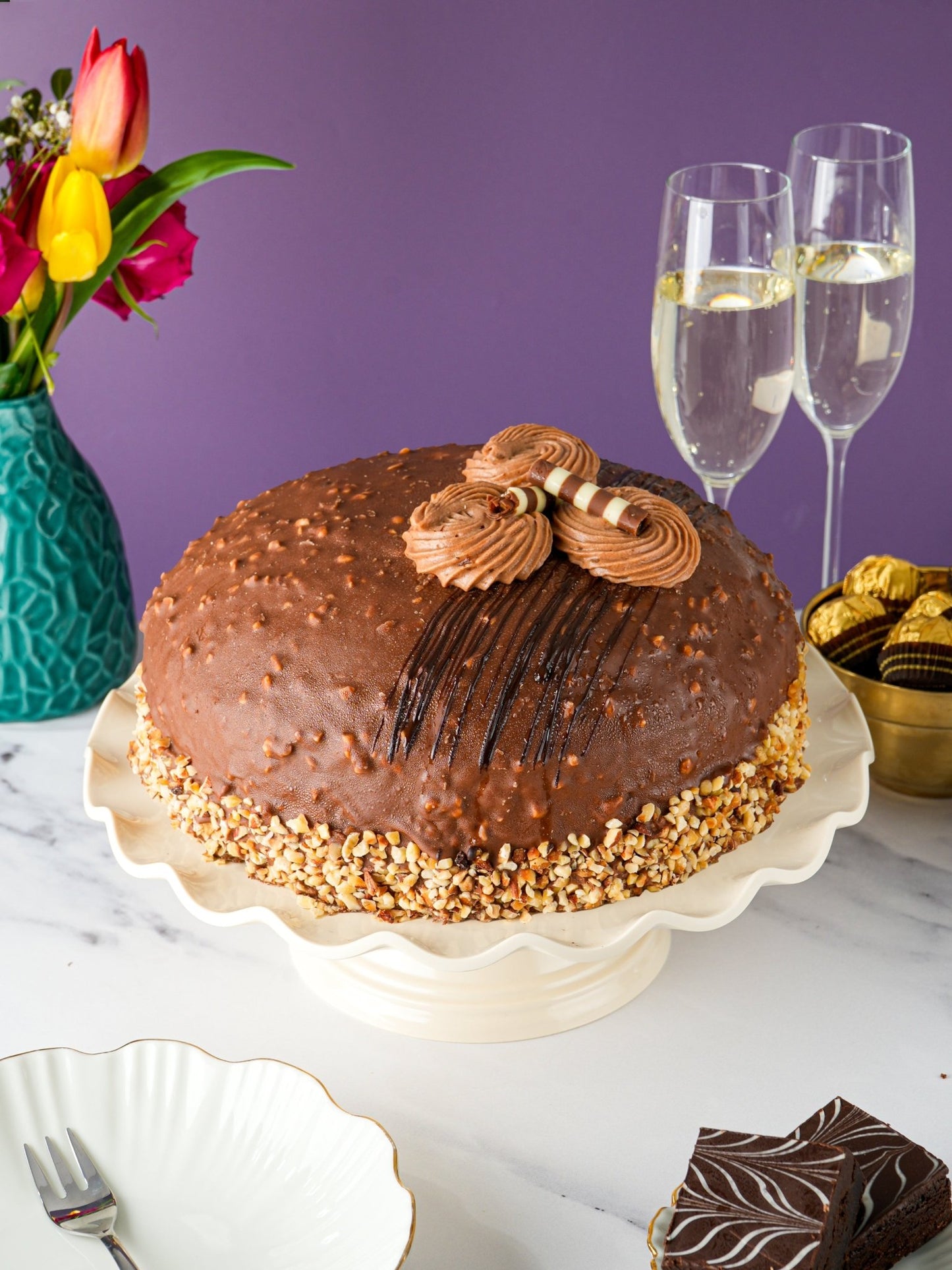 Patisserie Valerie's handmade Luxury Nutella Crunch Dome Cake cake delivery