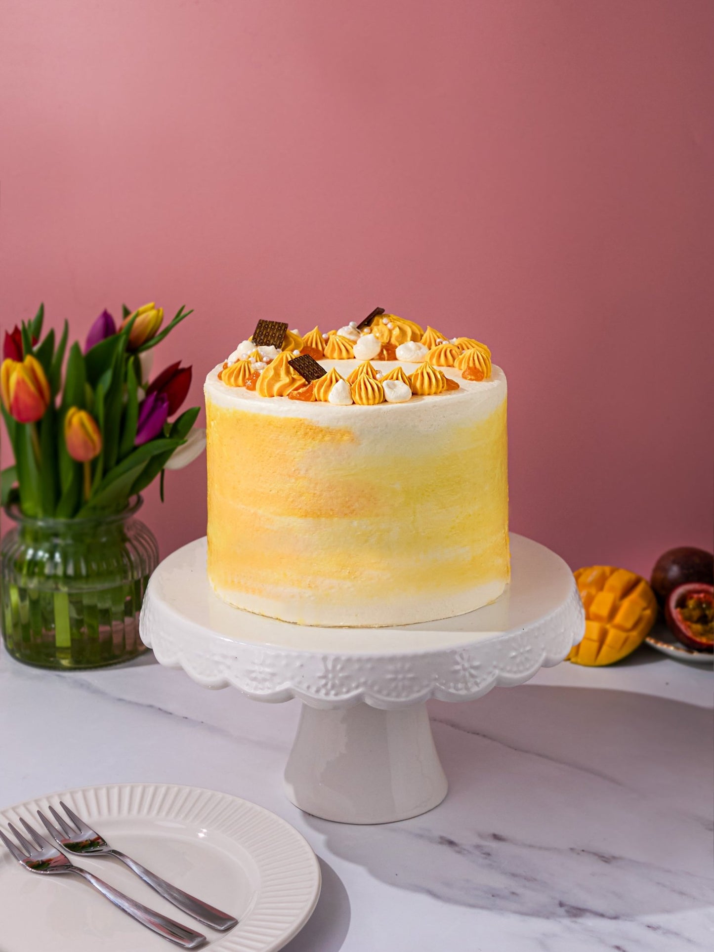Patisserie Valerie's handmade Mango & Passionfruit Cake cake delivery