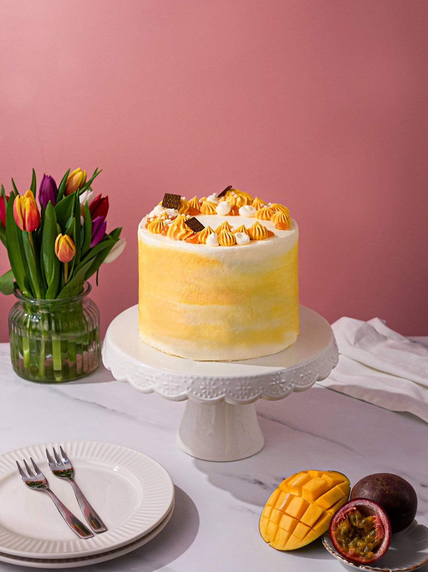 Patisserie Valerie's handmade Mango & Passionfruit Cake cake delivery