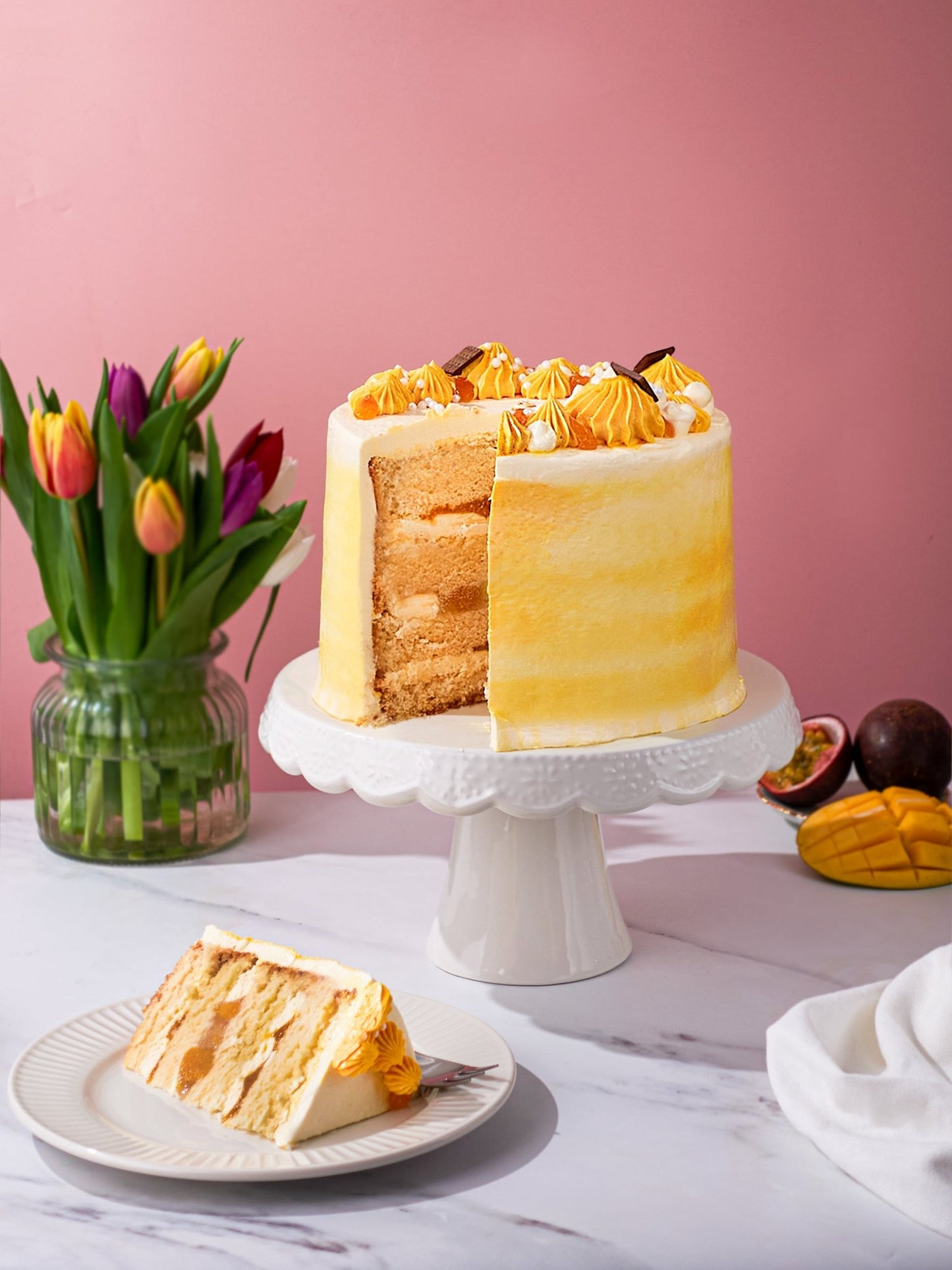 Patisserie Valerie's handmade Mango & Passionfruit Cake cake delivery