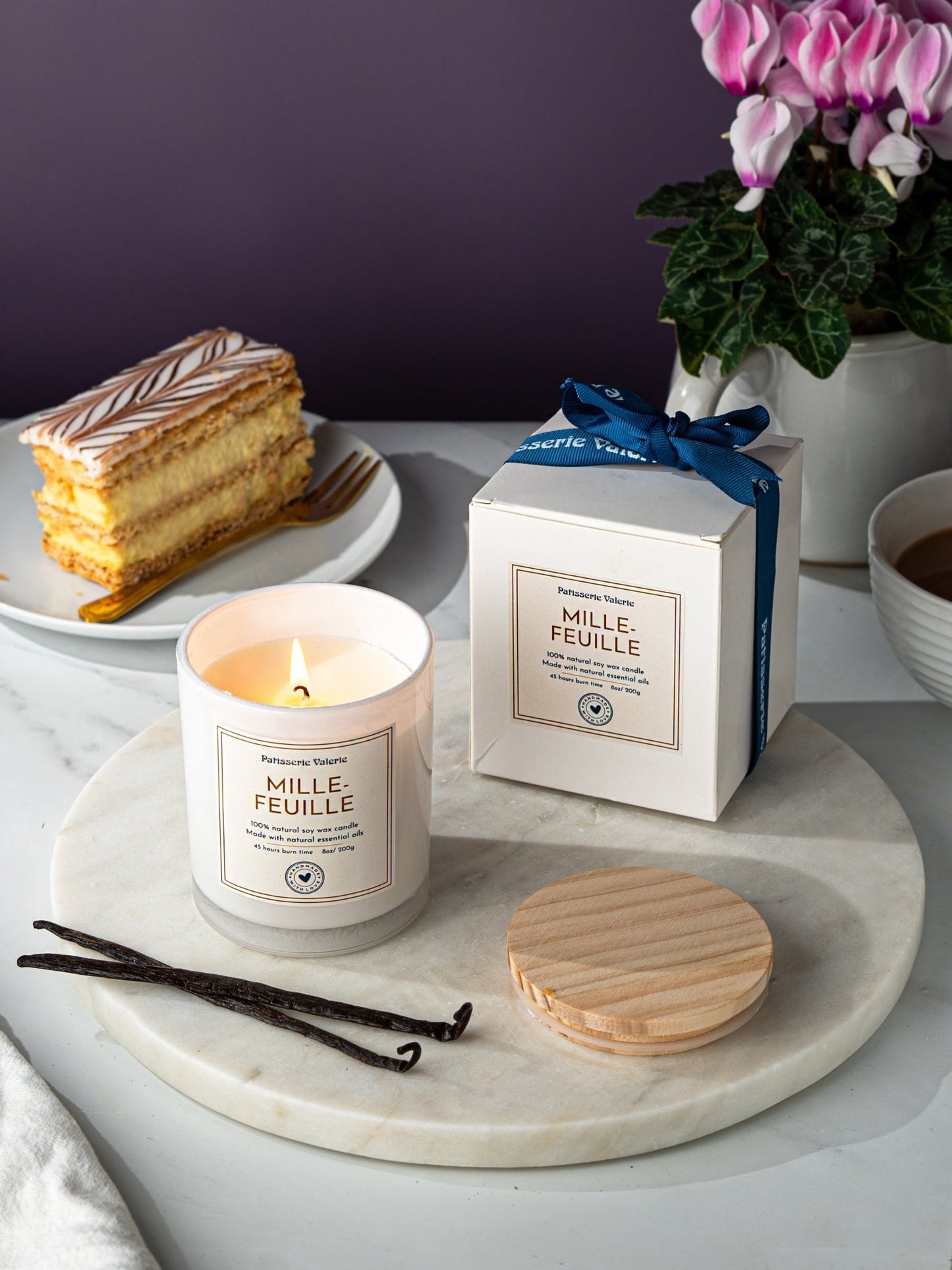 Patisserie Valerie's handmade Mille-Feuille Vanilla Scented Candle cake delivery