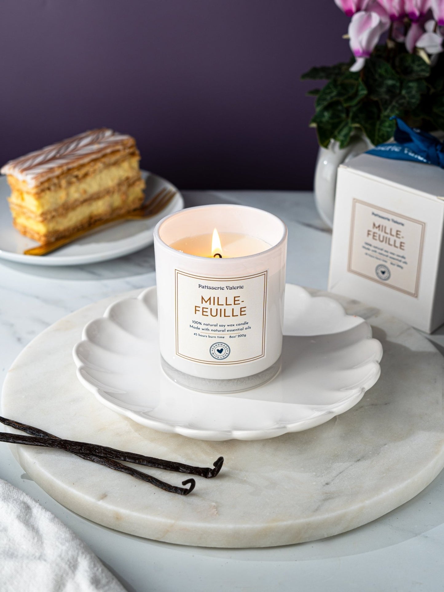 Patisserie Valerie's handmade Mille-Feuille Vanilla Scented Candle cake delivery