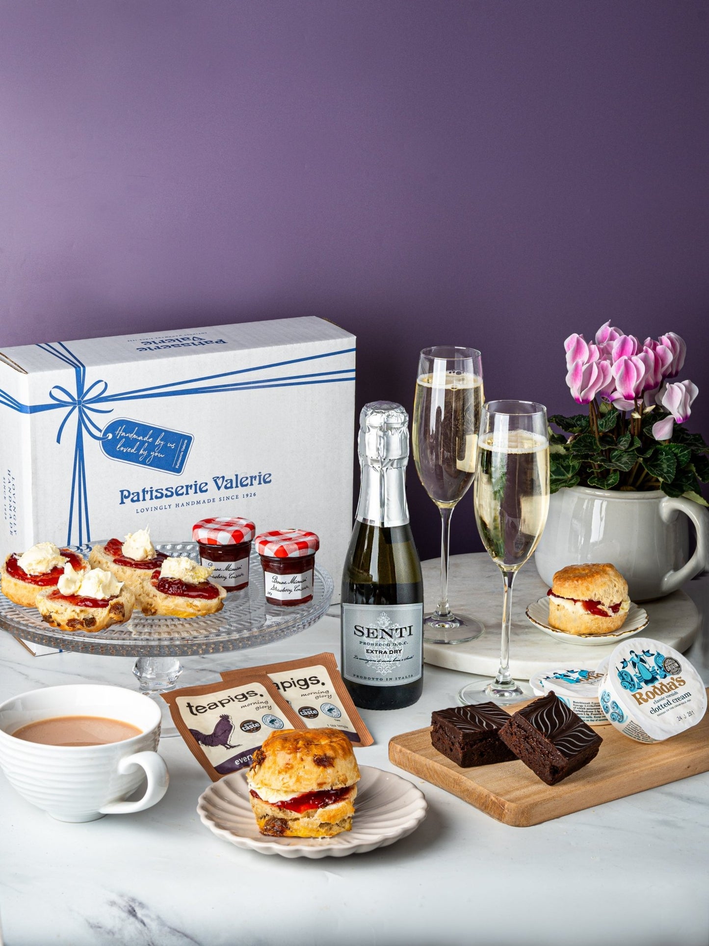 Patisserie Valerie's handmade Prosecco Cream Tea cake delivery