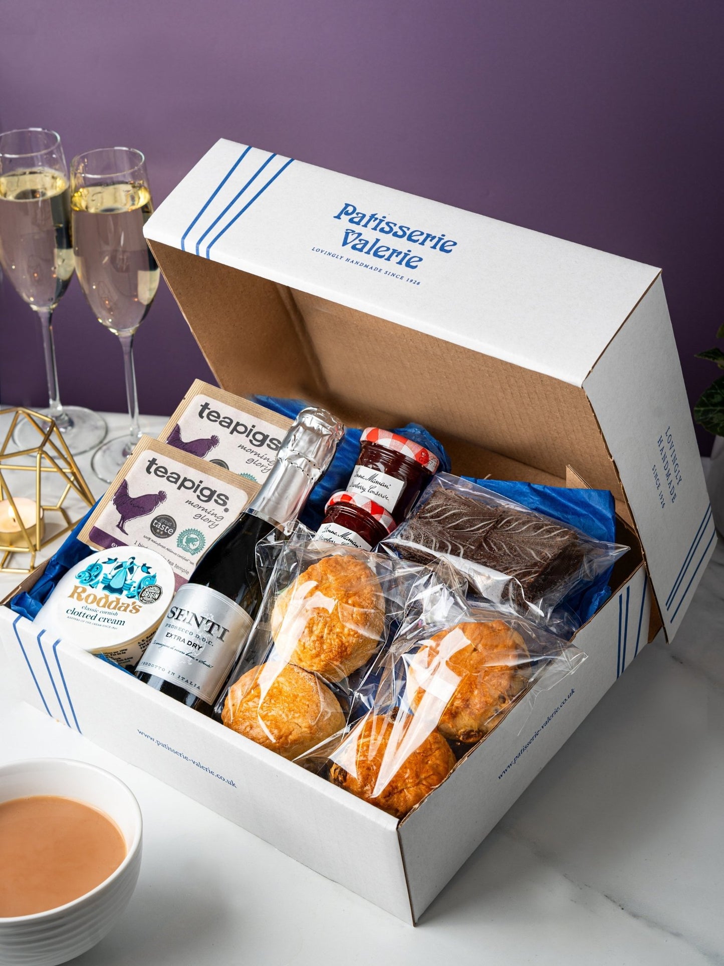 Patisserie Valerie's handmade Prosecco Cream Tea cake delivery