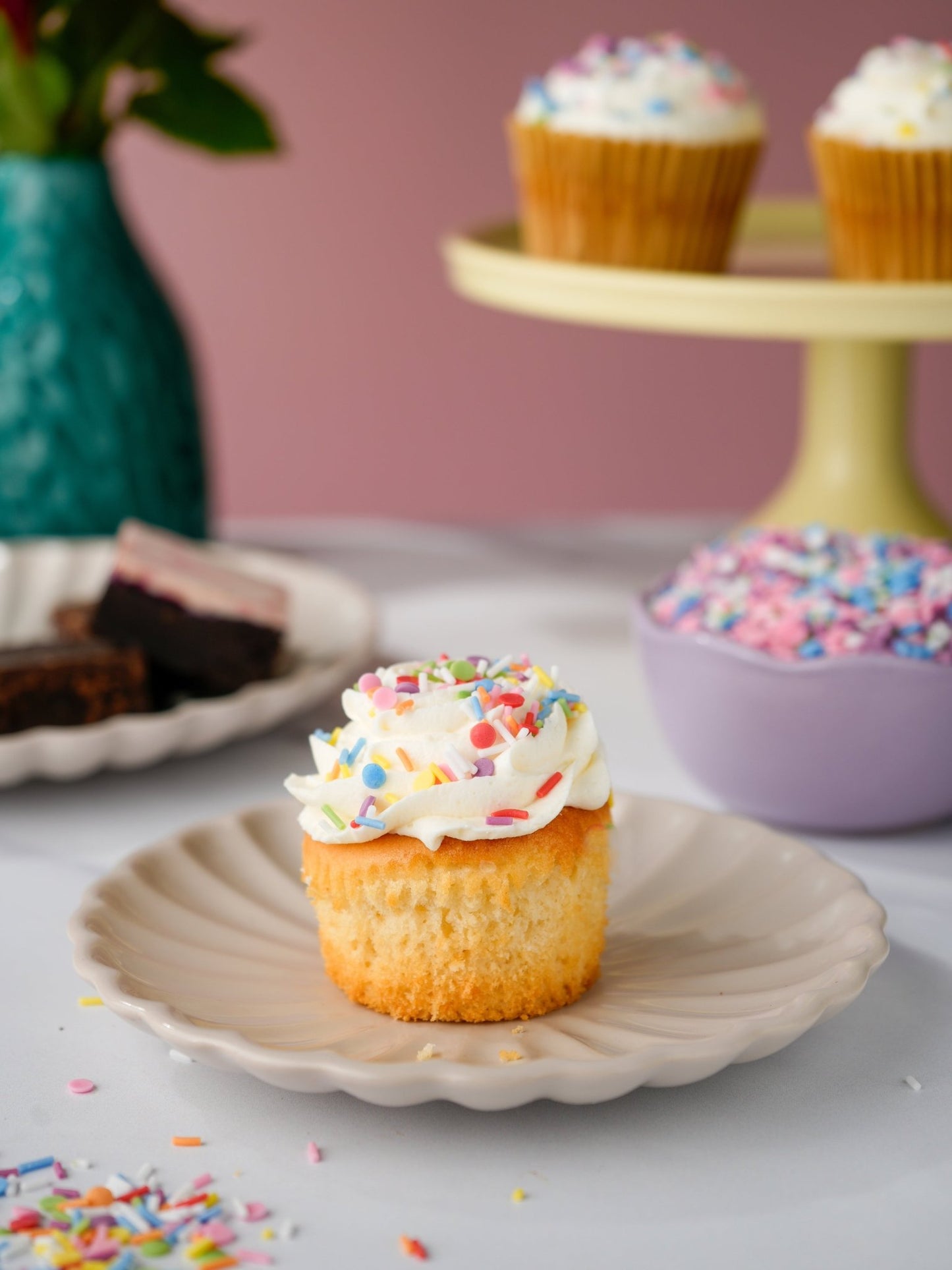 Patisserie Valerie's handmade Rainbow Bliss Cupcake Collection cake delivery