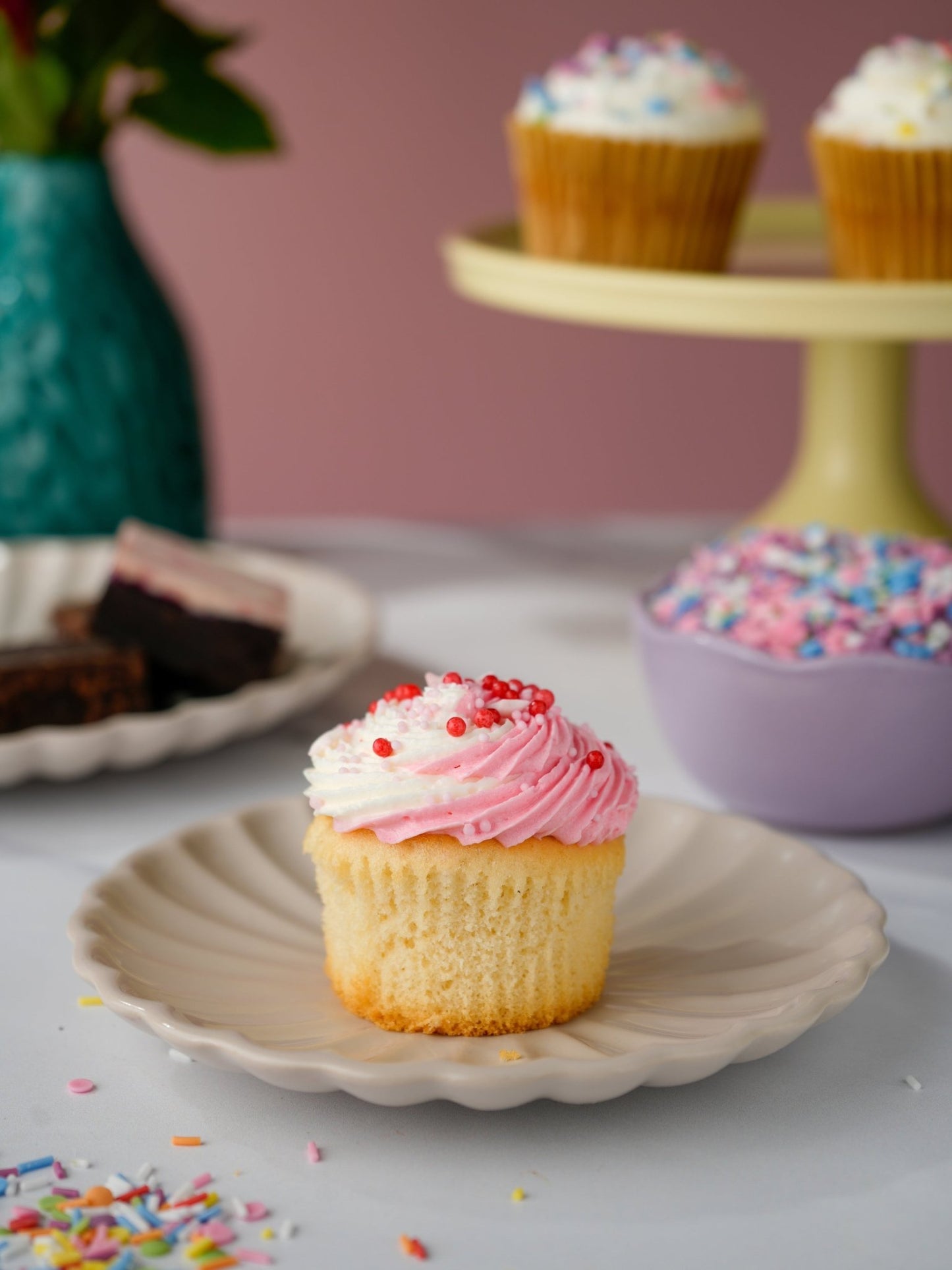 Patisserie Valerie's handmade Rainbow Bliss Cupcake Collection cake delivery