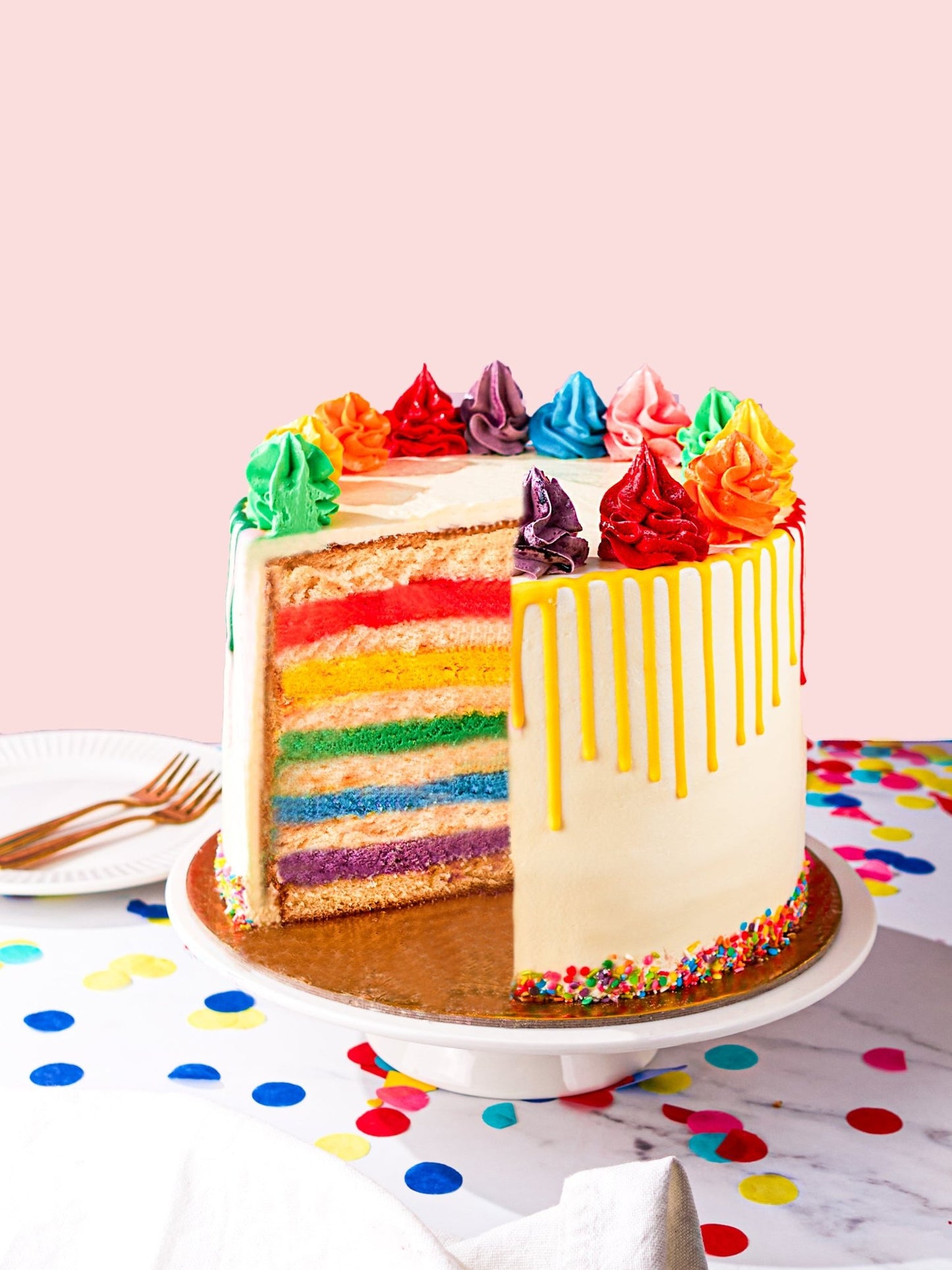 Patisserie Valerie's handmade Rainbow Cake cake delivery
