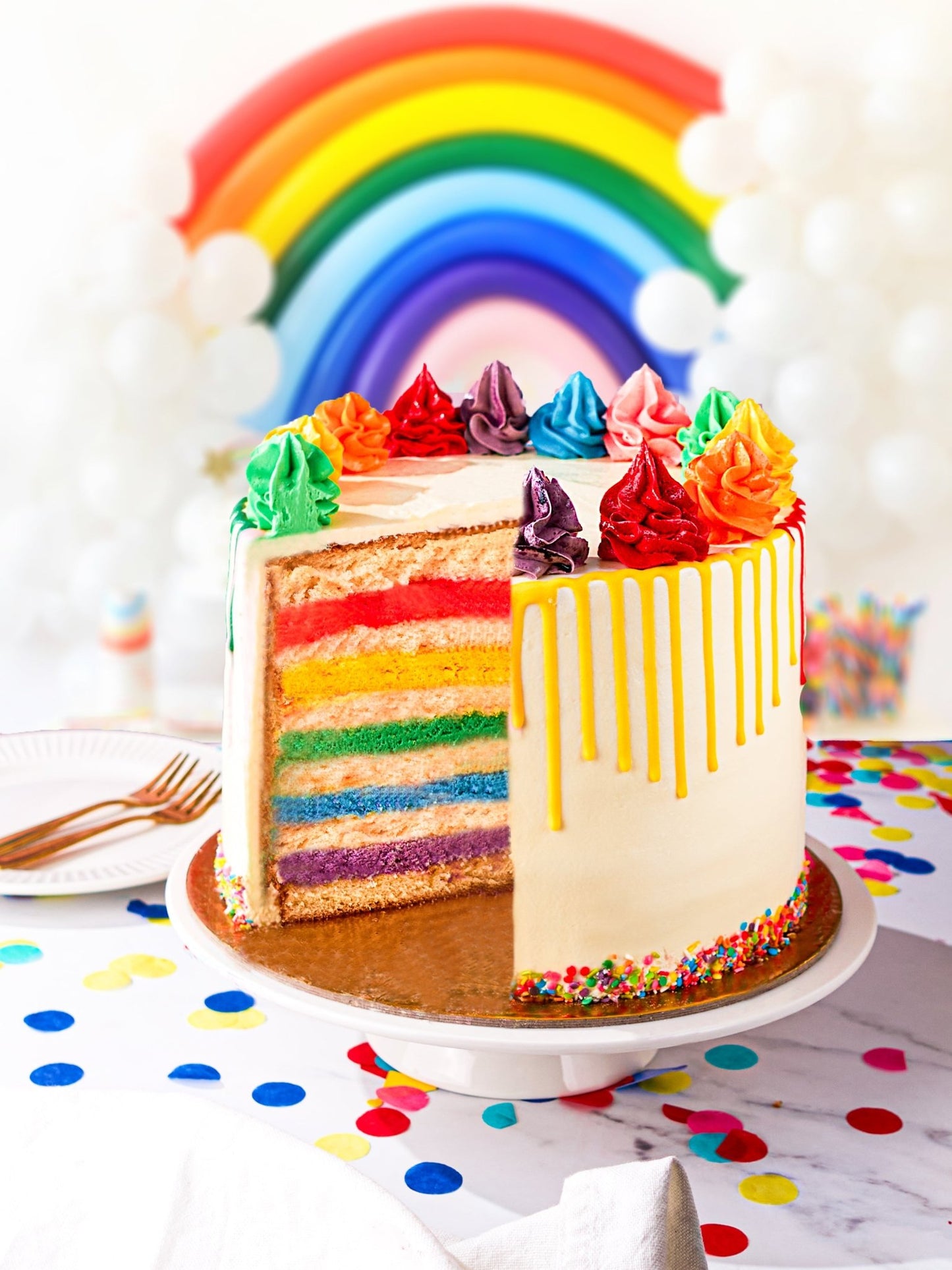Patisserie Valerie's handmade Rainbow Cake cake delivery