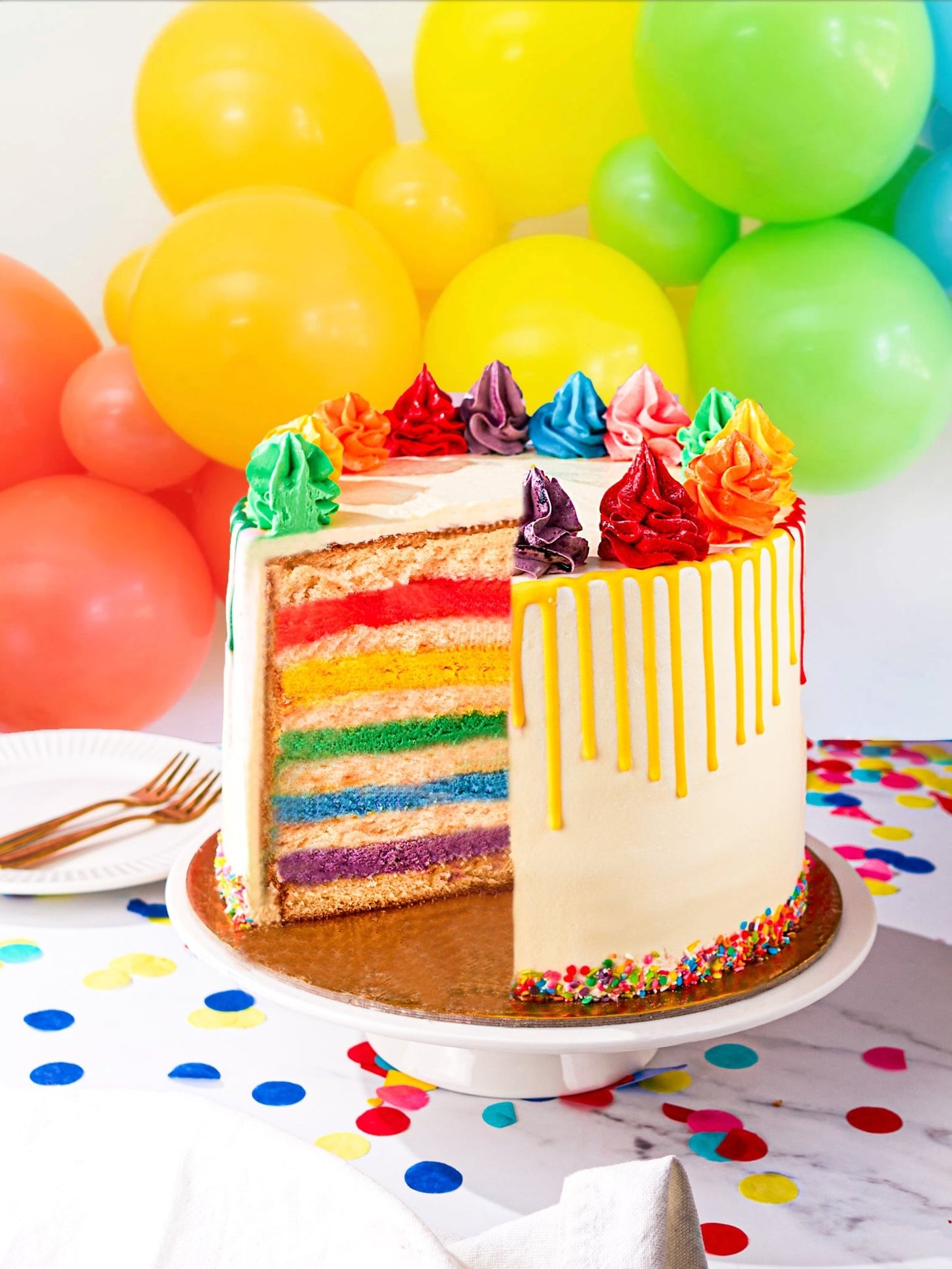 Patisserie Valerie's handmade Rainbow Cake cake delivery