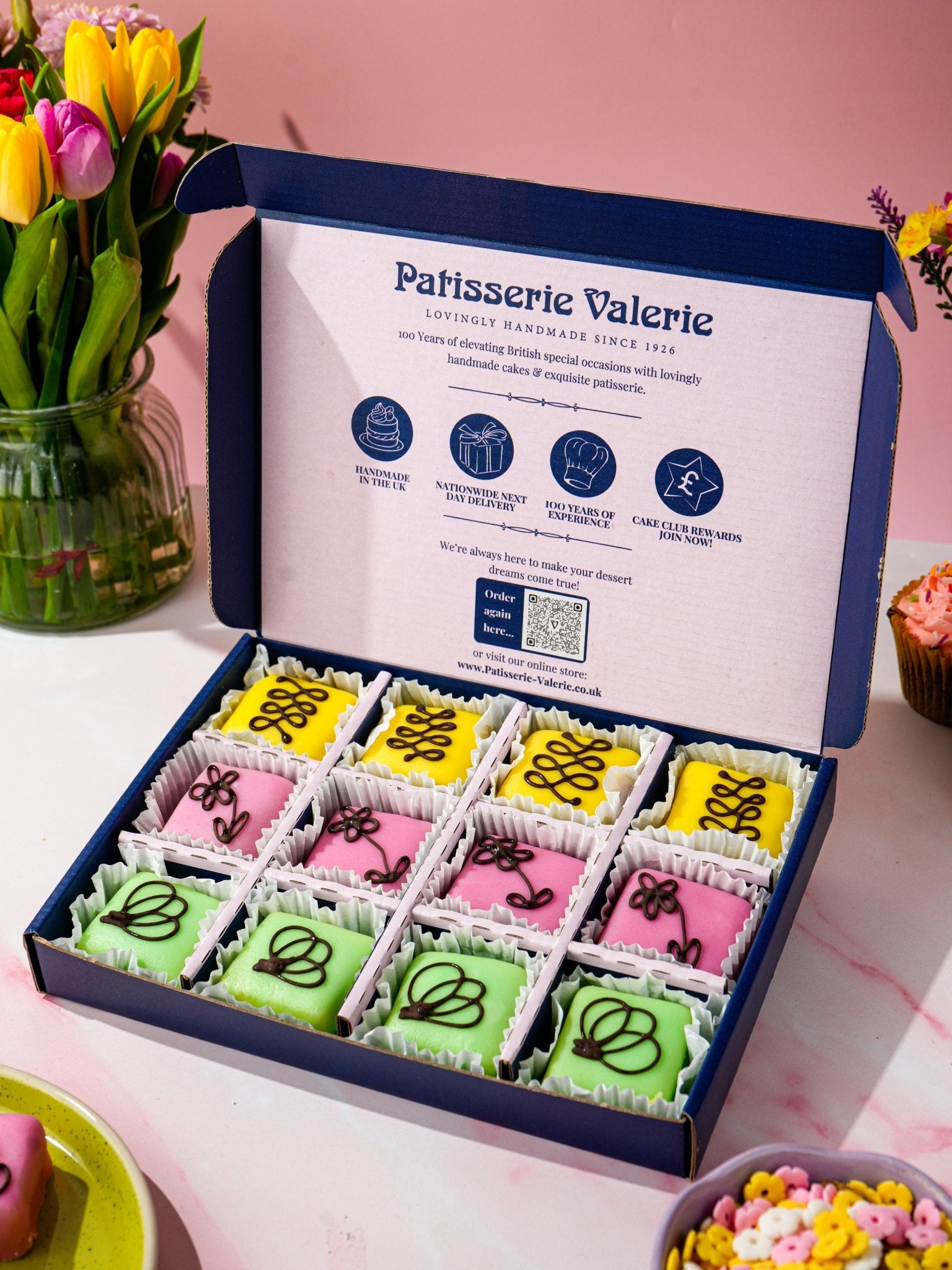 Patisserie Valerie's handmade Lemon Meringue Delight & Fondant Fancy Bites cake delivery