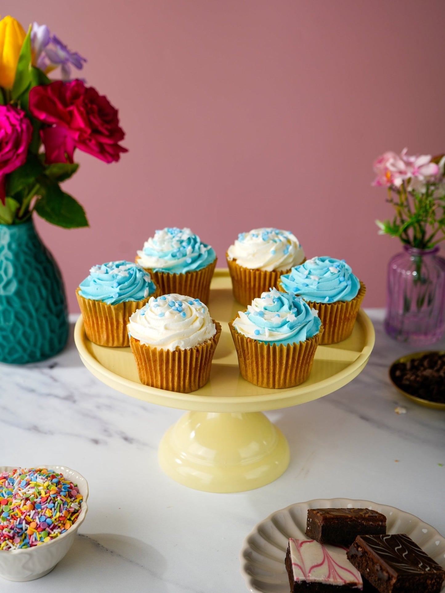 Patisserie Valerie's handmade True Blue Cupcake Collection cake delivery