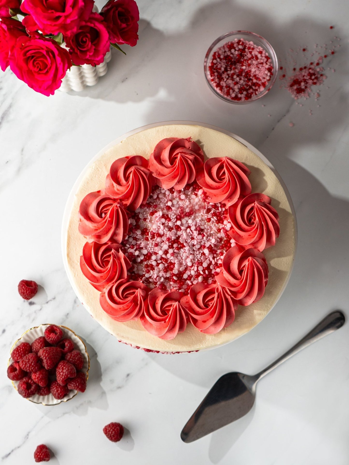Patisserie Valerie's handmade Ultimate Raspberry Ripple Cake cake delivery