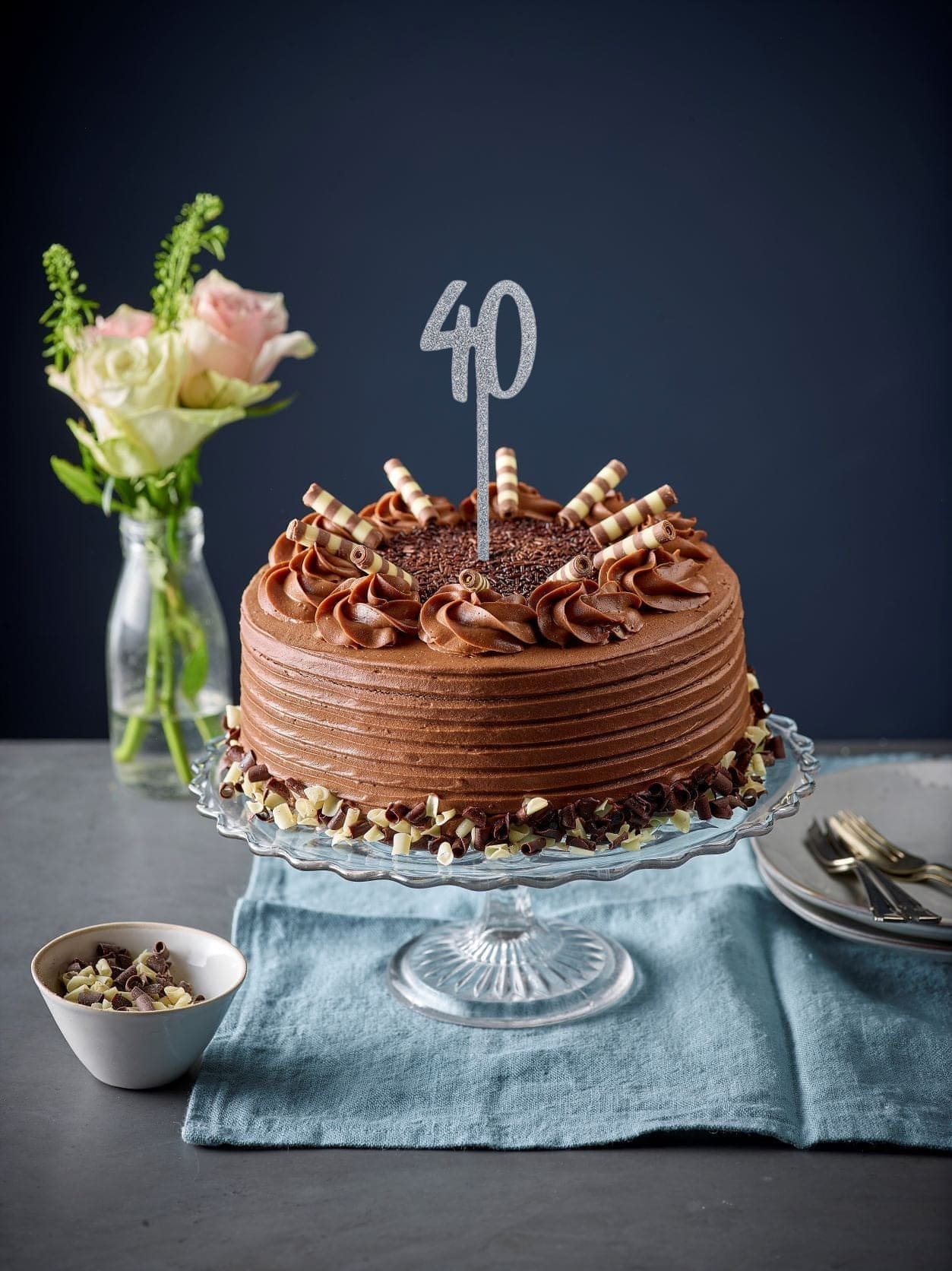 Patisserie Valerie's handmade 40th Birthday Toppers cake delivery