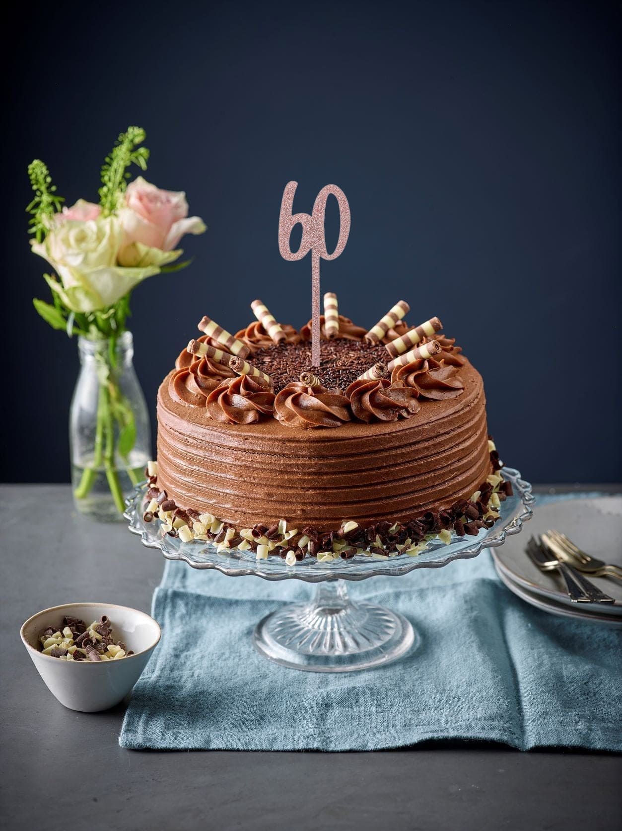 Patisserie Valerie's handmade 60th Birthday Toppers cake delivery