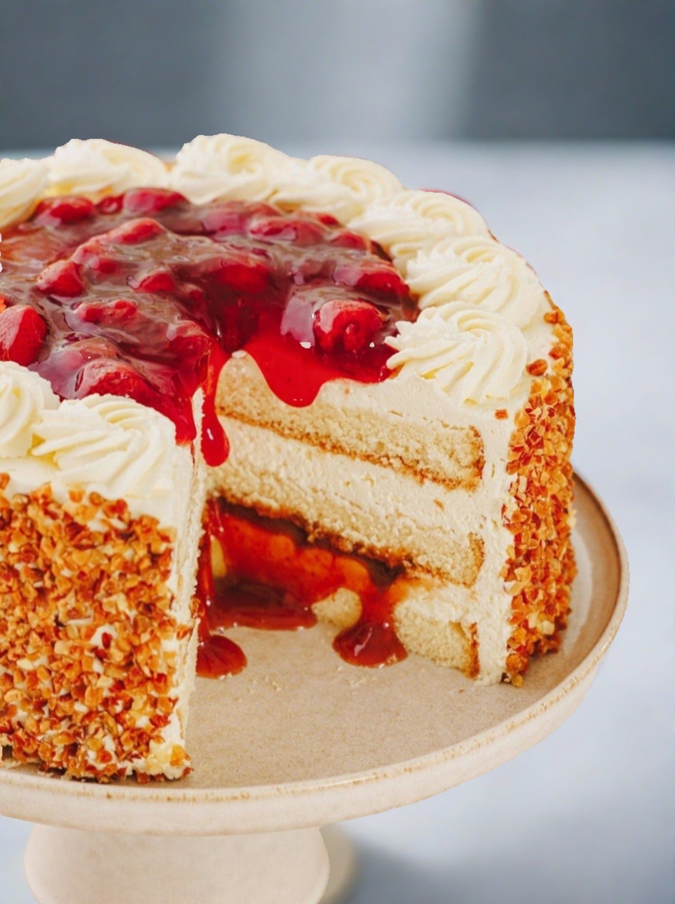 Patisserie Valerie's handmade Classic Strawberry Gateau cake delivery