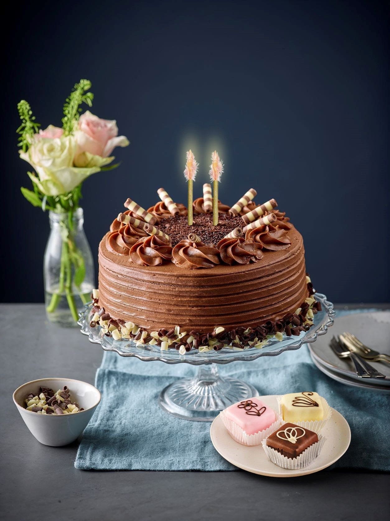 Patisserie Valerie's handmade Ultimate Chocolate Birthday Bundle cake delivery
